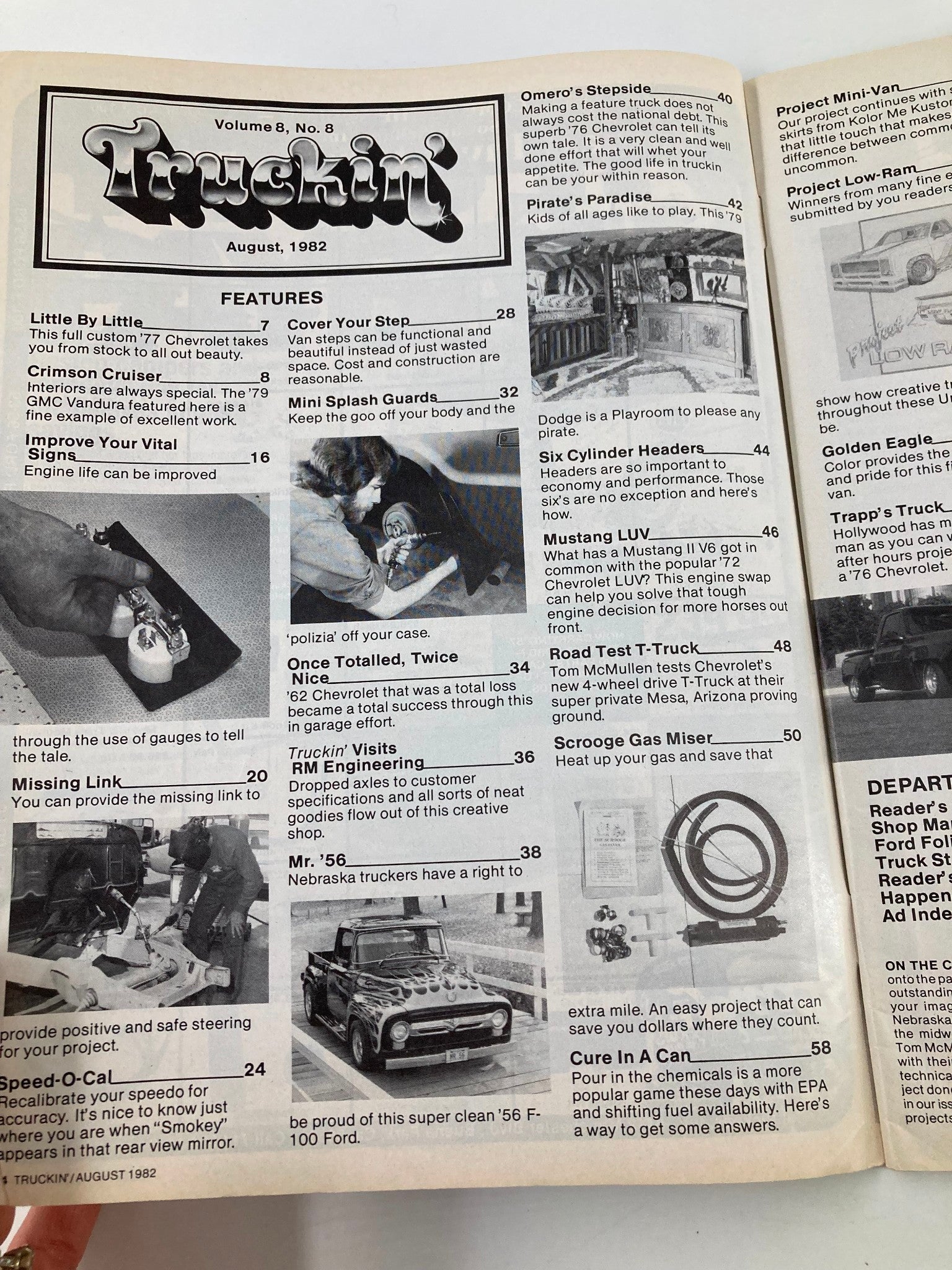 VTG Truckin Magazine August 1982 Steering Mods for Truck & Adjusting Speedometer