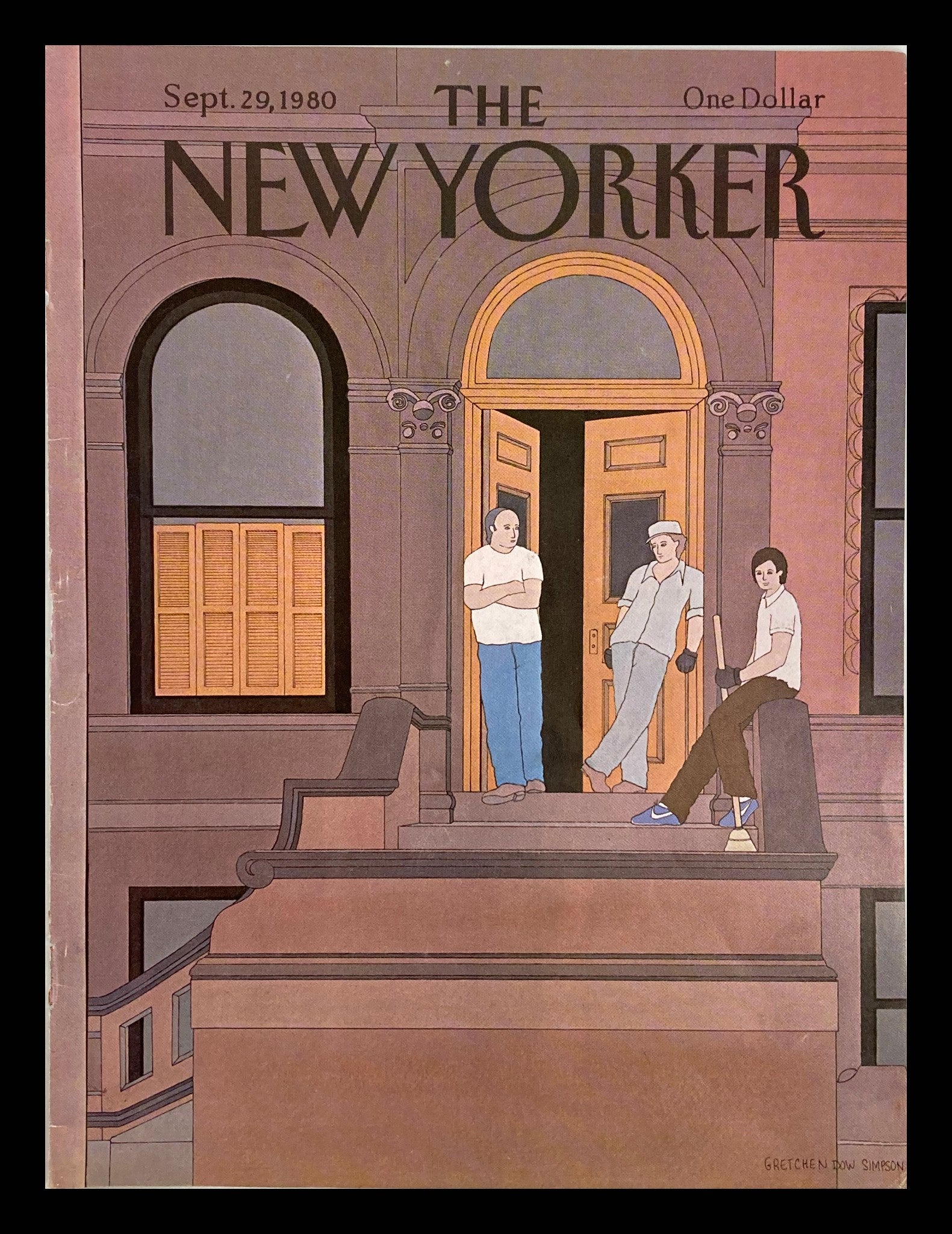 COVER ONLY The New Yorker September 29 1980 Waiting Up by Gretchen Dow Simpson