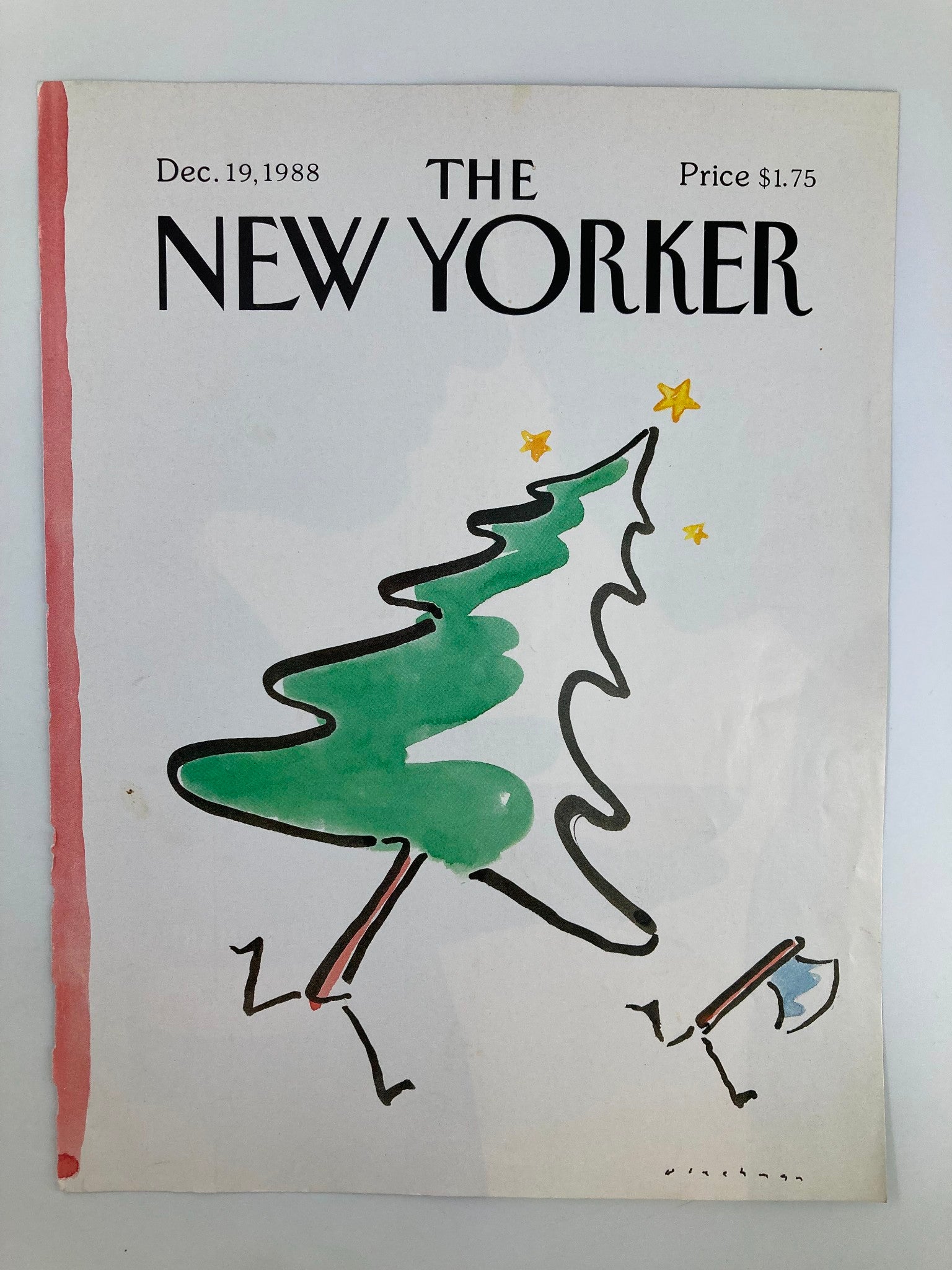 COVER ONLY The New Yorker December 19 1988 Chasing Axe by R. O. Blechman