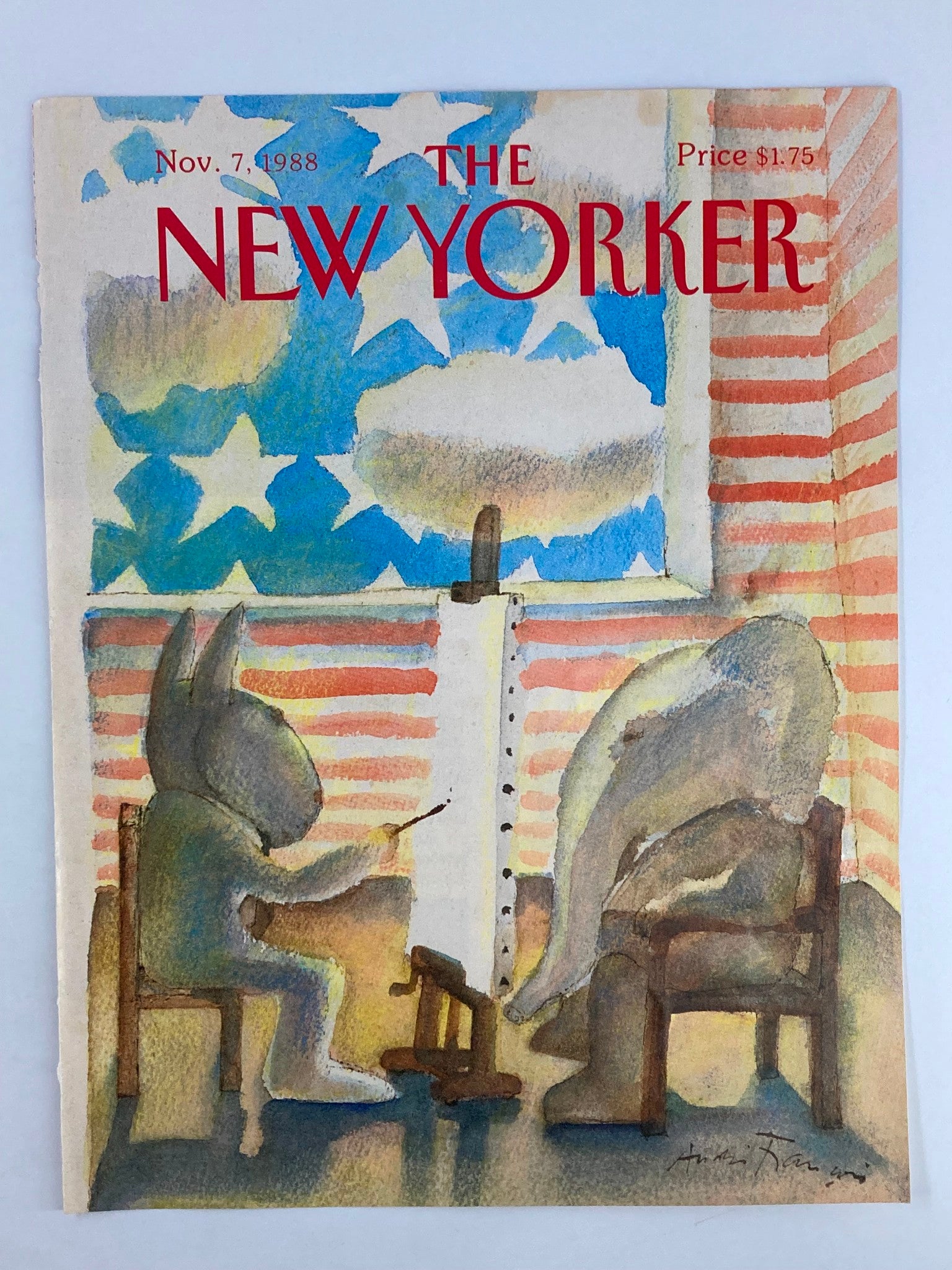 COVER ONLY The New Yorker November 7 1988 Rabbit Painting by Andre Francois