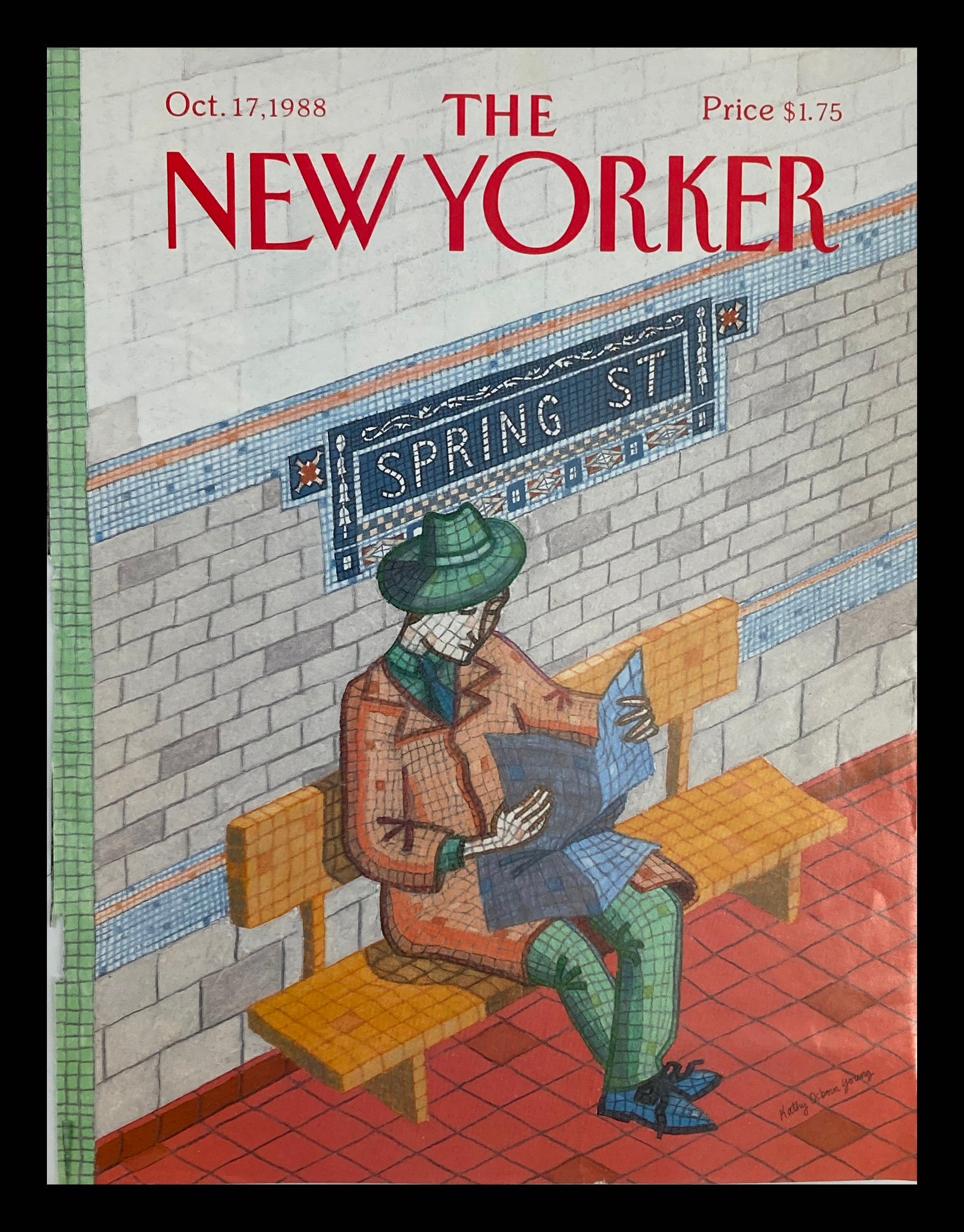 COVER ONLY The New Yorker October 17 1988 Spring Street by Kathy Osborn Young