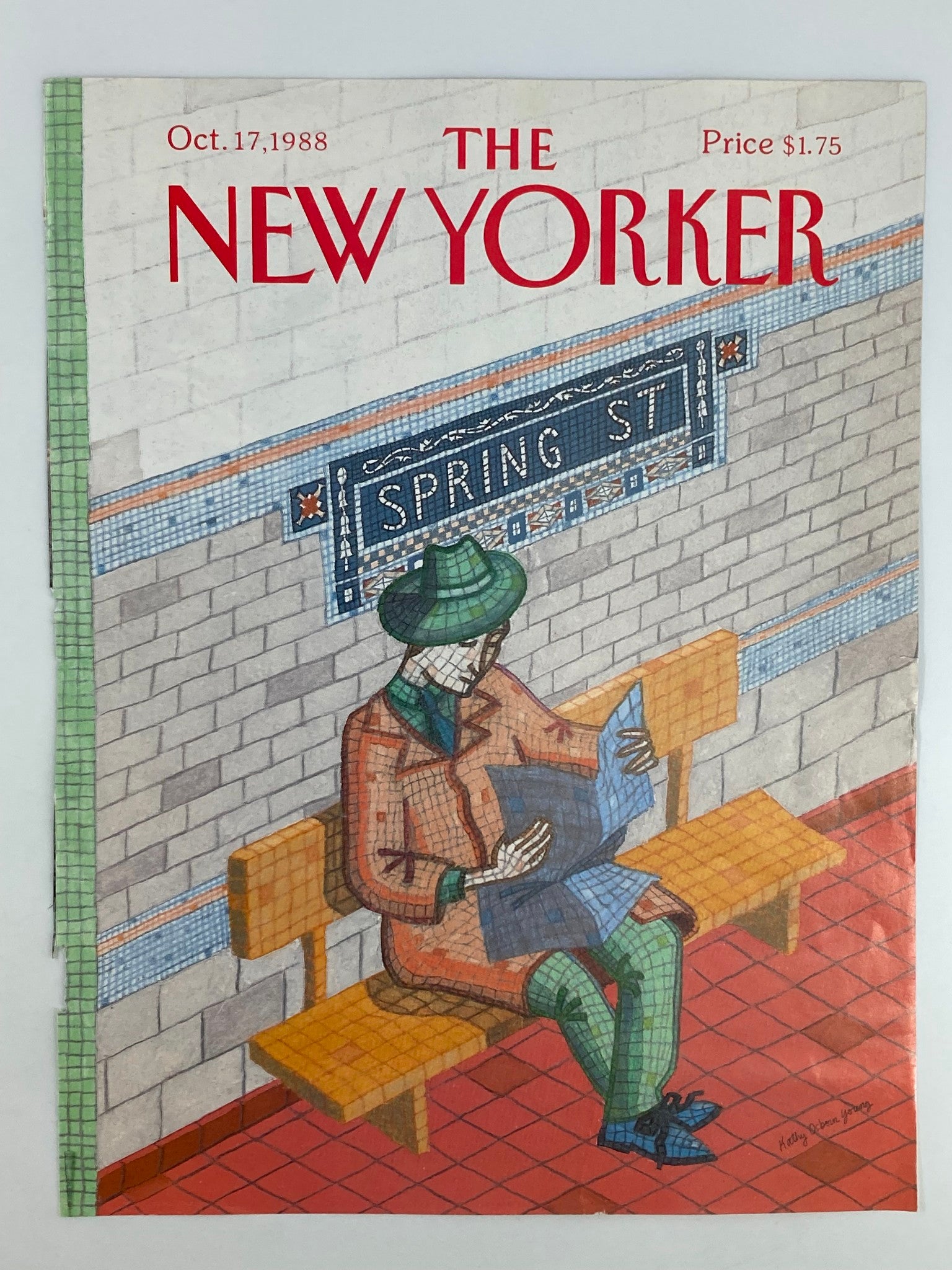 COVER ONLY The New Yorker October 17 1988 Spring Street by Kathy Osborn Young