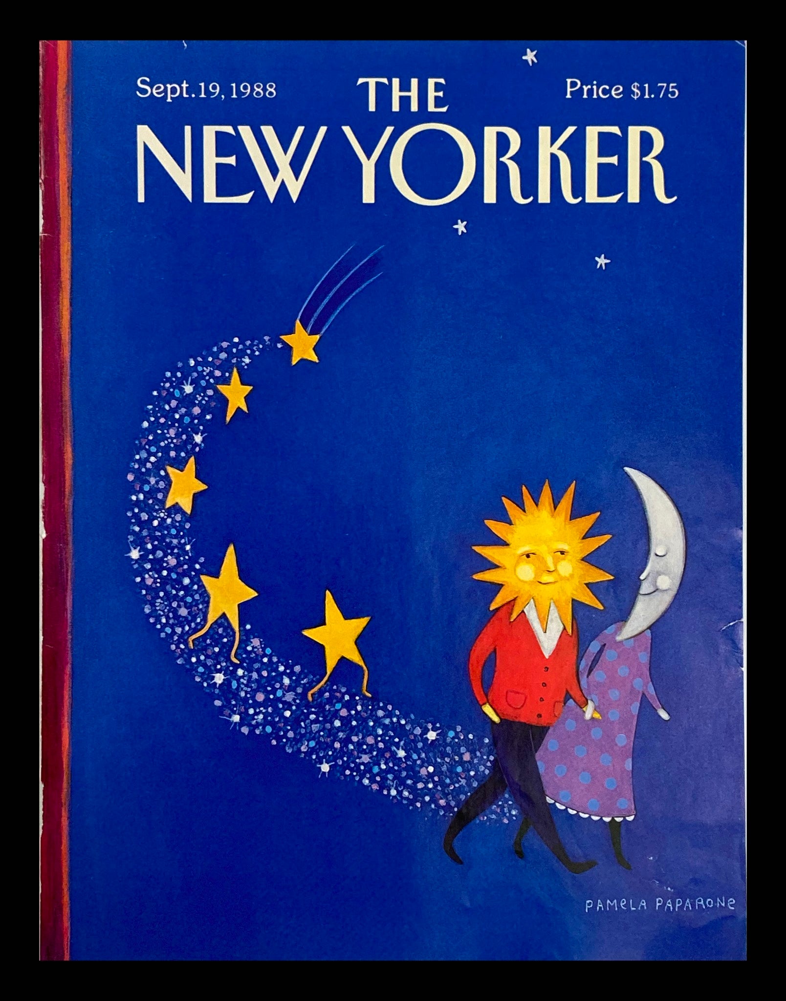 COVER ONLY The New Yorker September 19 1988 Moon and Stars by Pamela Parapone