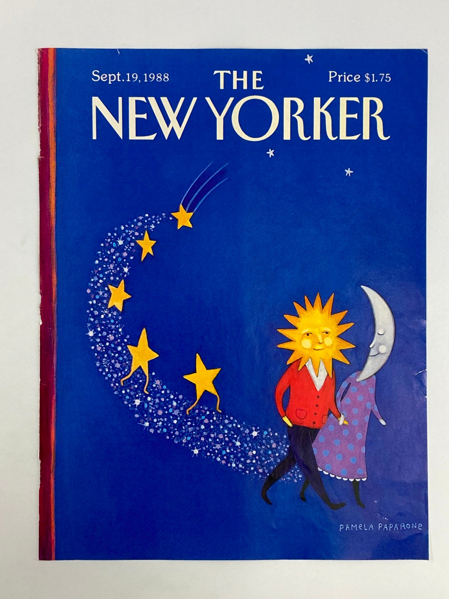 COVER ONLY The New Yorker September 19 1988 Moon and Stars by Pamela Parapone