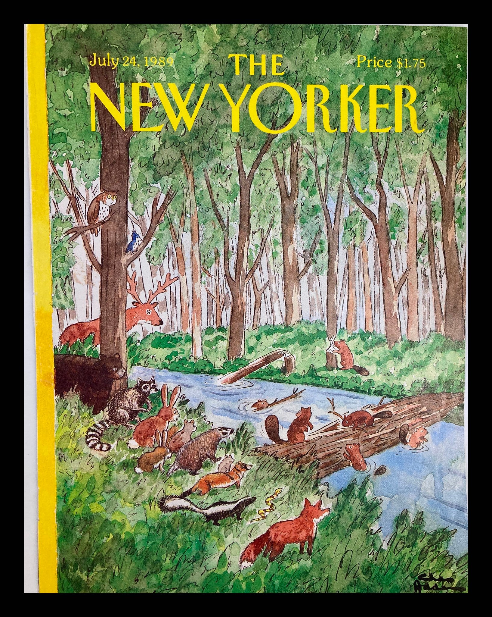 COVER ONLY The New Yorker July 24 1989 Animal Kingdom by Charles Addams