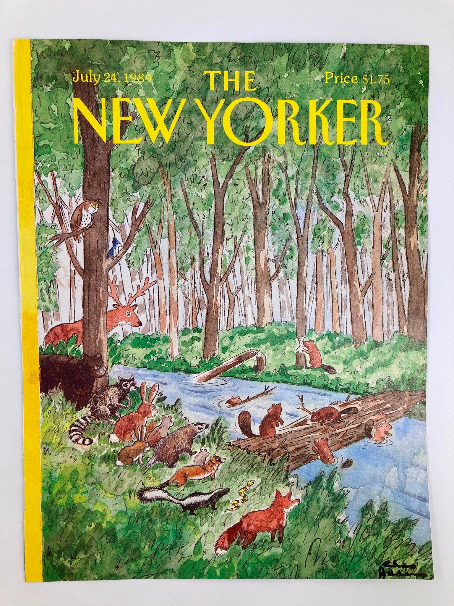 COVER ONLY The New Yorker July 24 1989 Animal Kingdom by Charles Addams