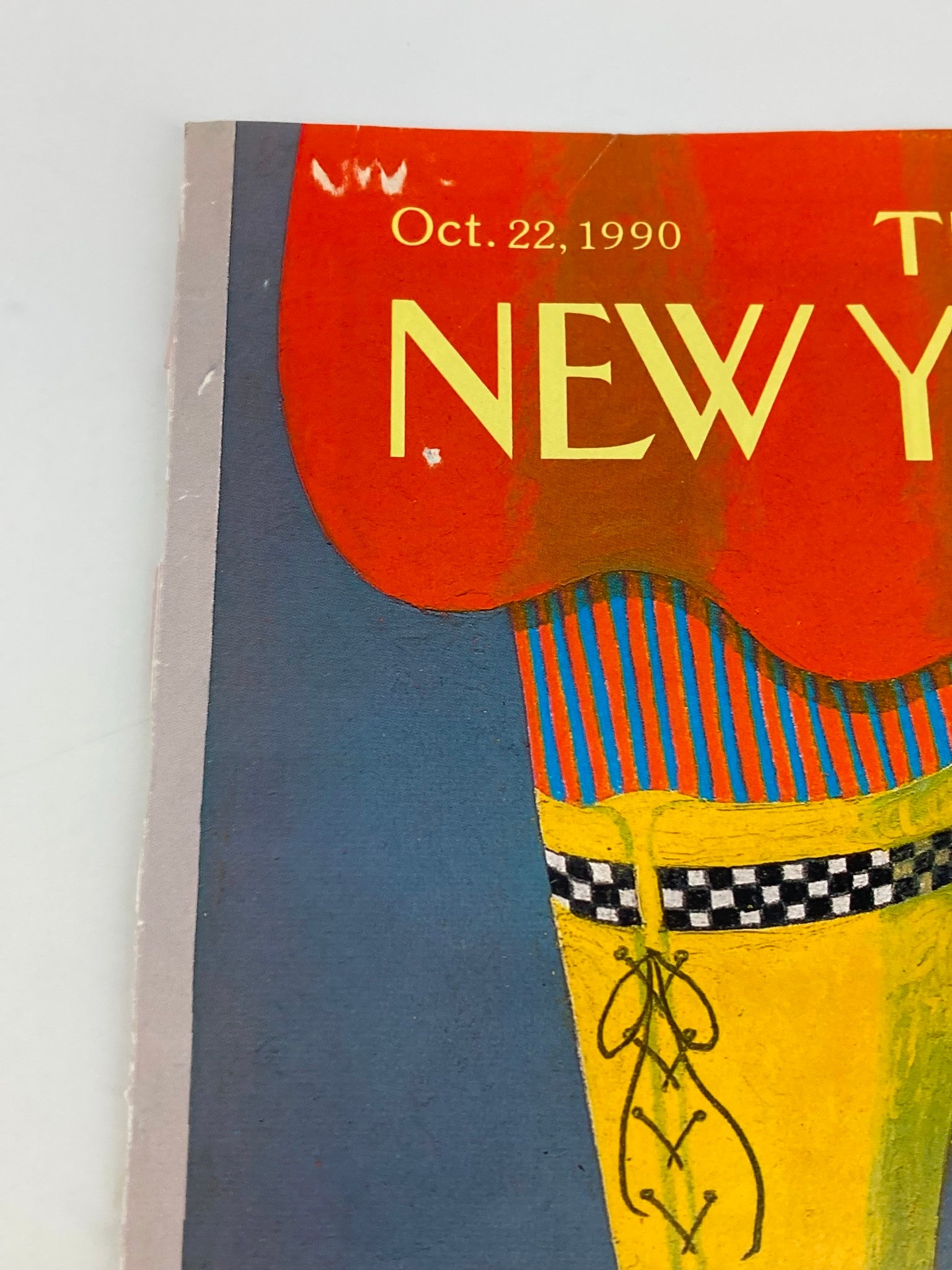 COVER ONLY The New Yorker October 22 1990 Roller Skates by Kathy Osborn Young