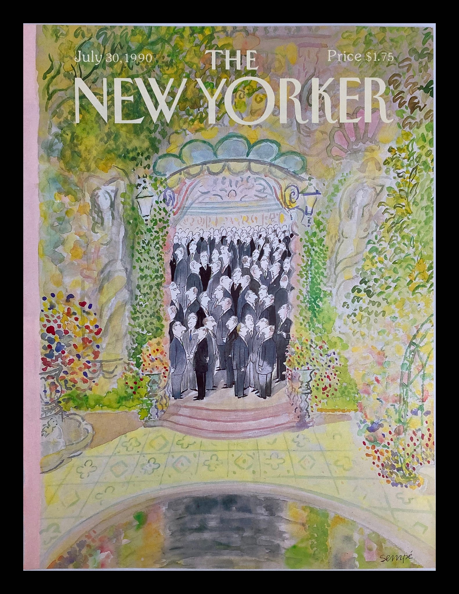 COVER ONLY The New Yorker July 30 1990 Business Meeting by Jean-Jacques Sempe