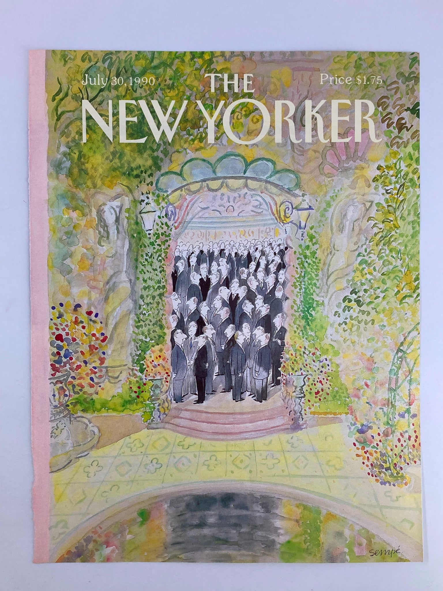 COVER ONLY The New Yorker July 30 1990 Business Meeting by Jean-Jacques Sempe