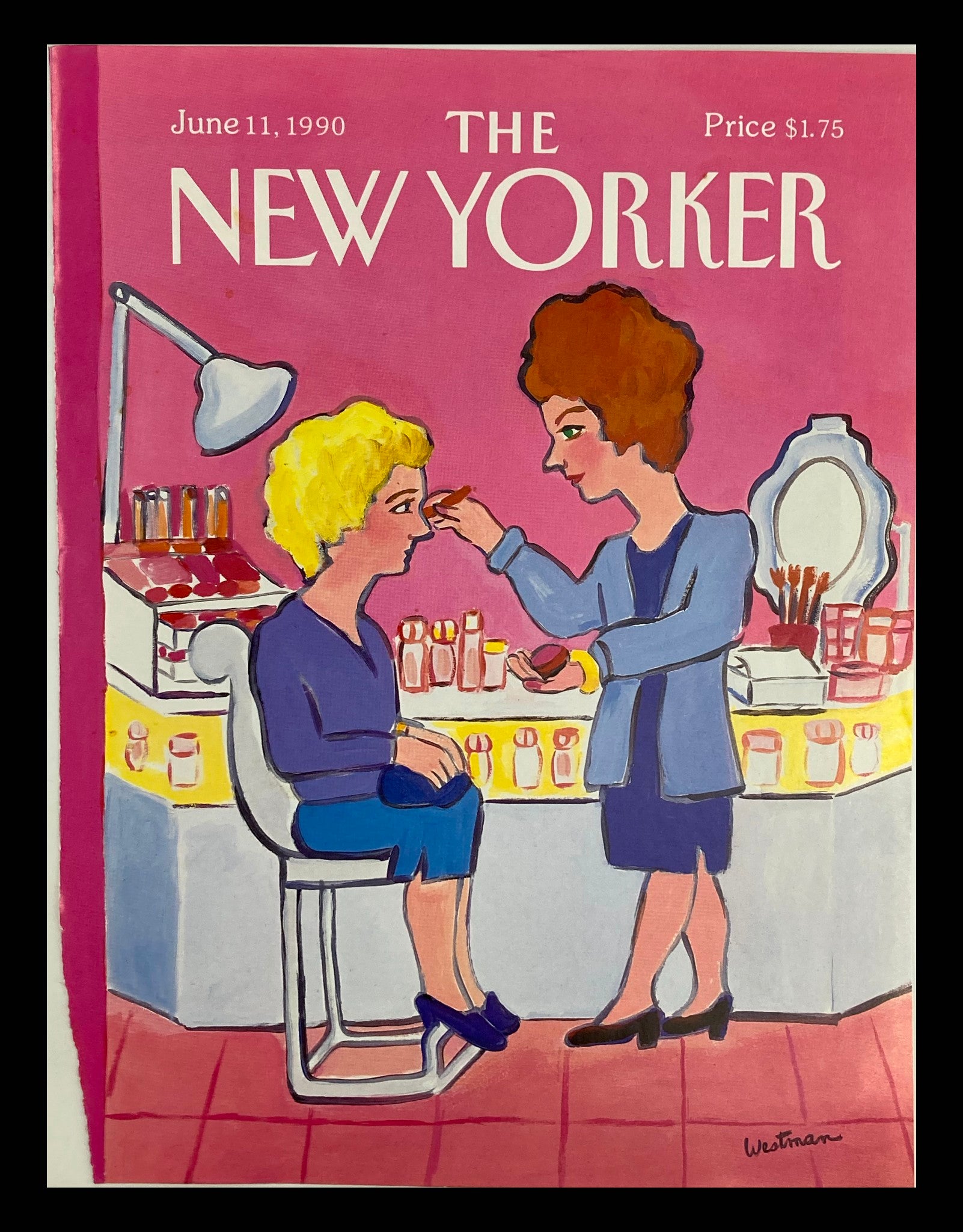 COVER ONLY The New Yorker June 11 1990 Make-Up Counter by Barbara Westman