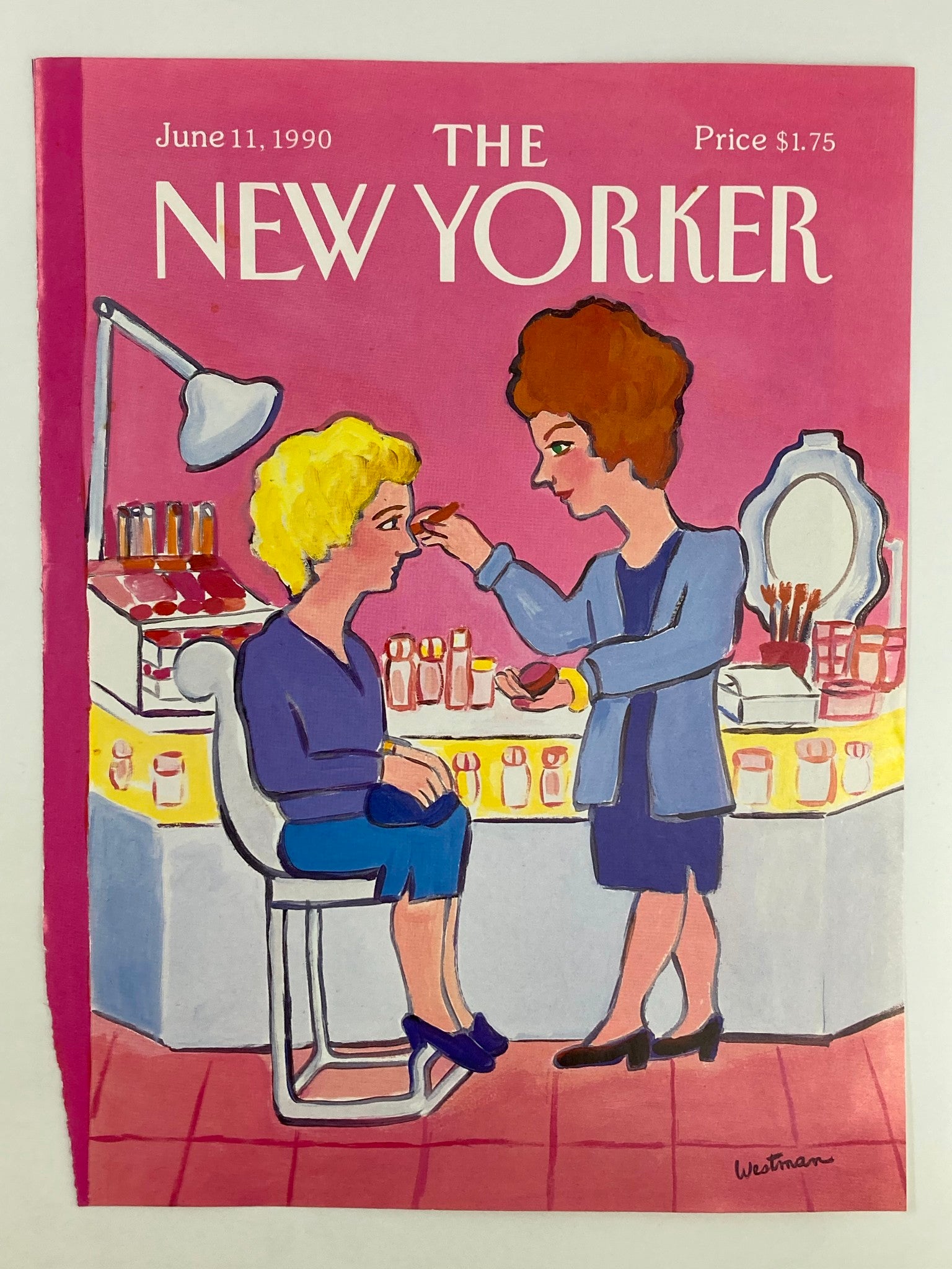 COVER ONLY The New Yorker June 11 1990 Make-Up Counter by Barbara Westman