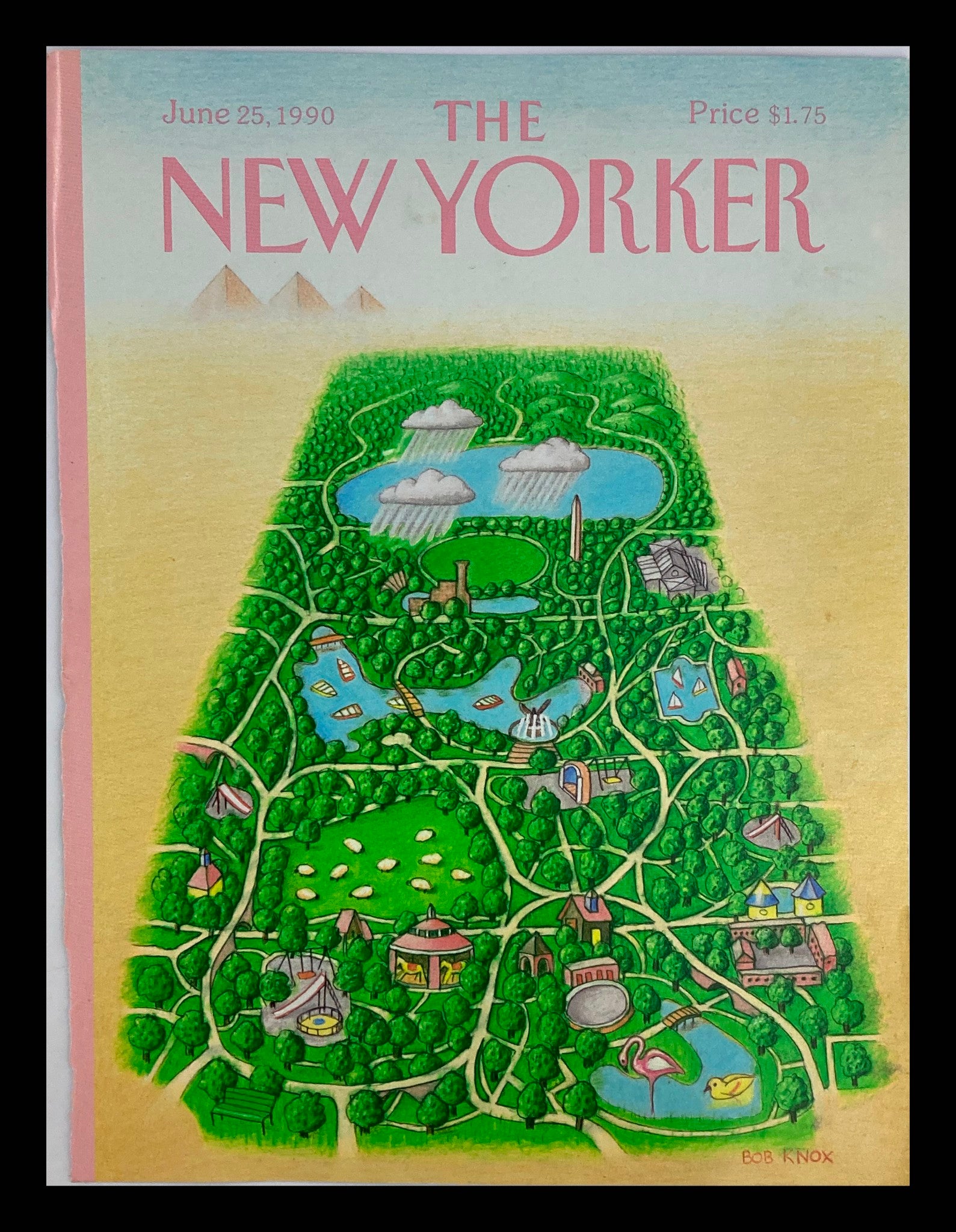 COVER ONLY The New Yorker June 25 1990 New York Central Park by Bob Knox