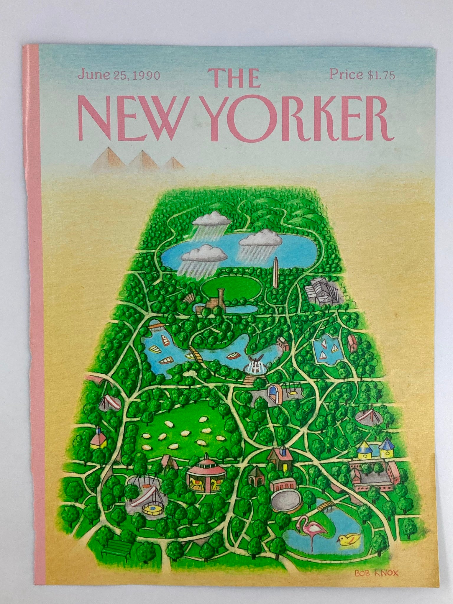 COVER ONLY The New Yorker June 25 1990 New York Central Park by Bob Knox