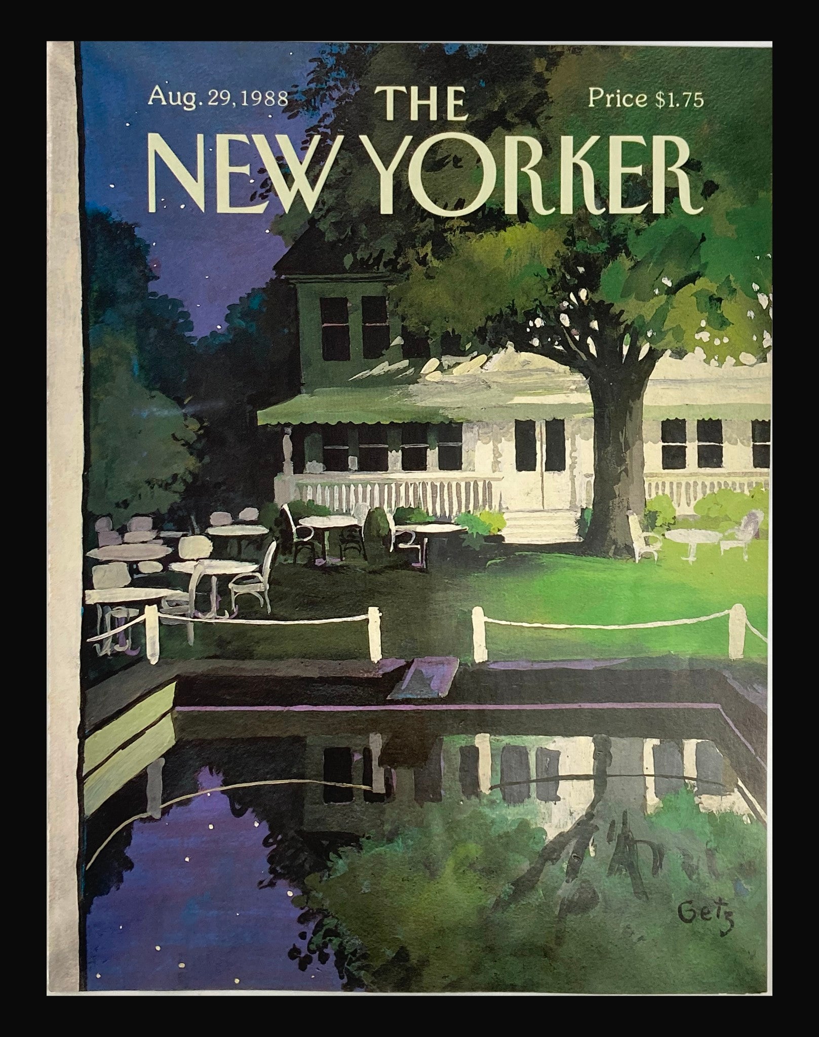 COVER ONLY The New Yorker August 29 1988 Backyard Country Home by Arthur Getz