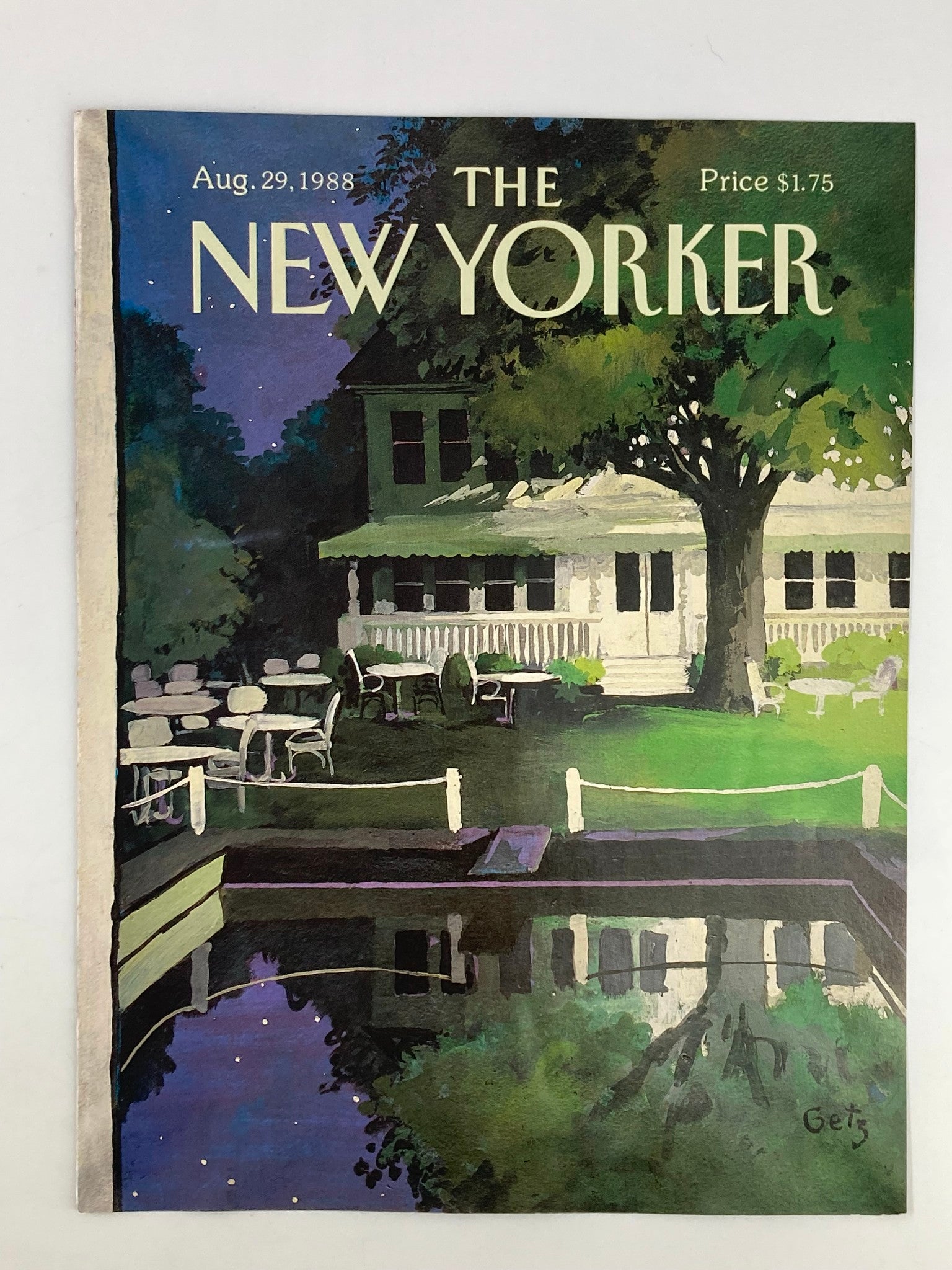 COVER ONLY The New Yorker August 29 1988 Backyard Country Home by Arthur Getz