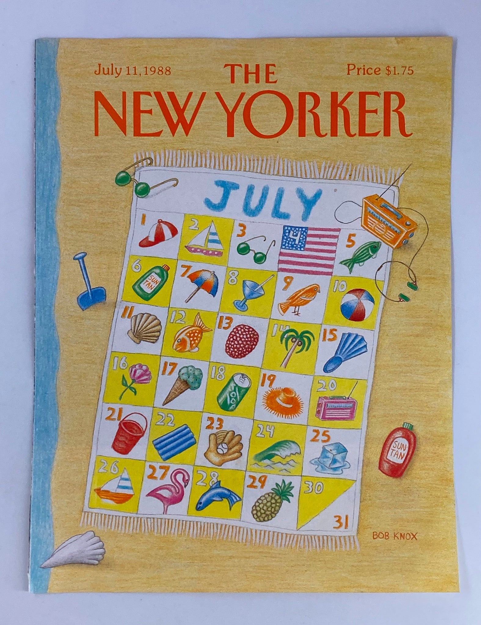 COVER ONLY The New Yorker July 11 1988 Month of July by Bob Knox