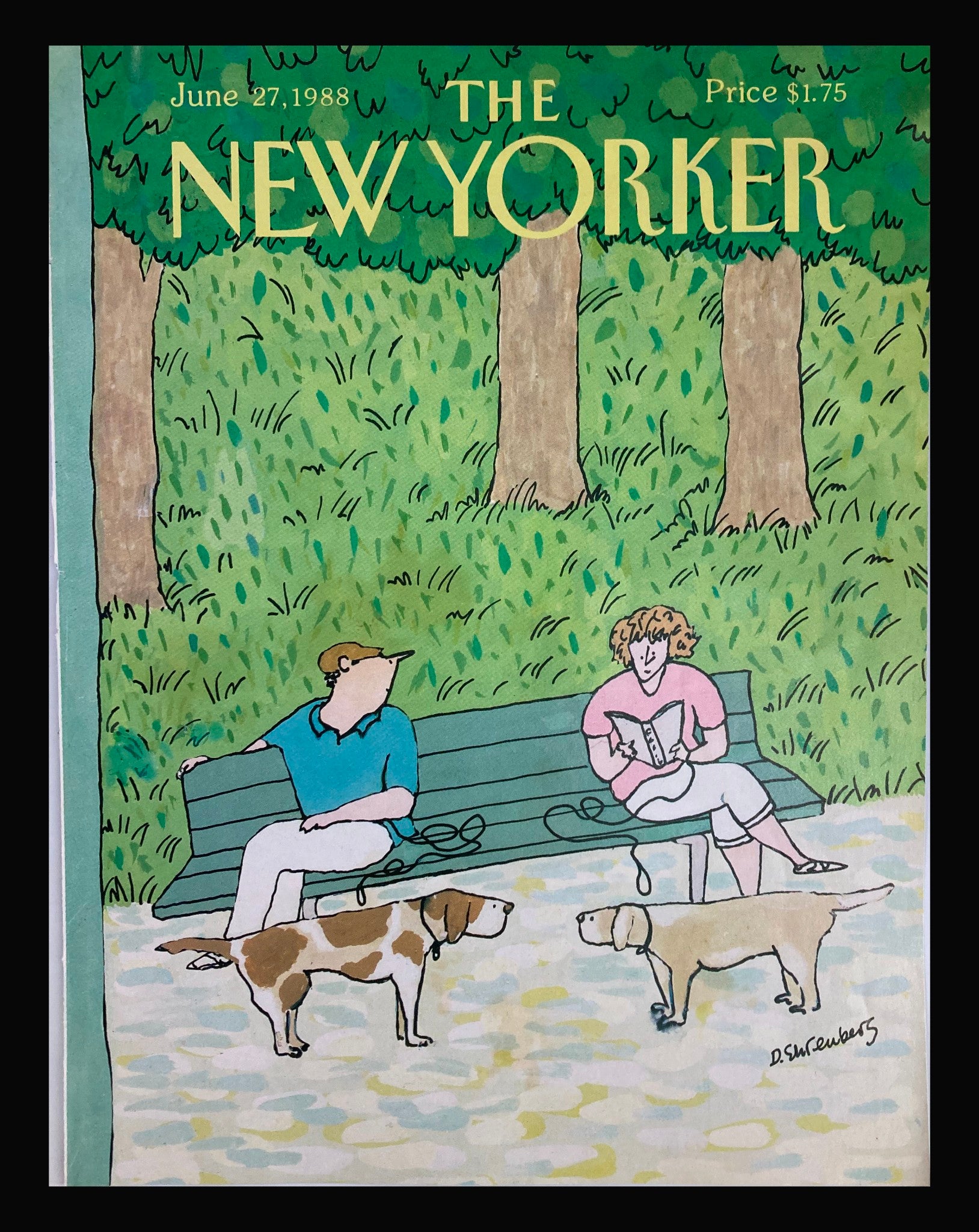 COVER ONLY The New Yorker June 27 1988 Meet at the Park by Devera Ehrenberg