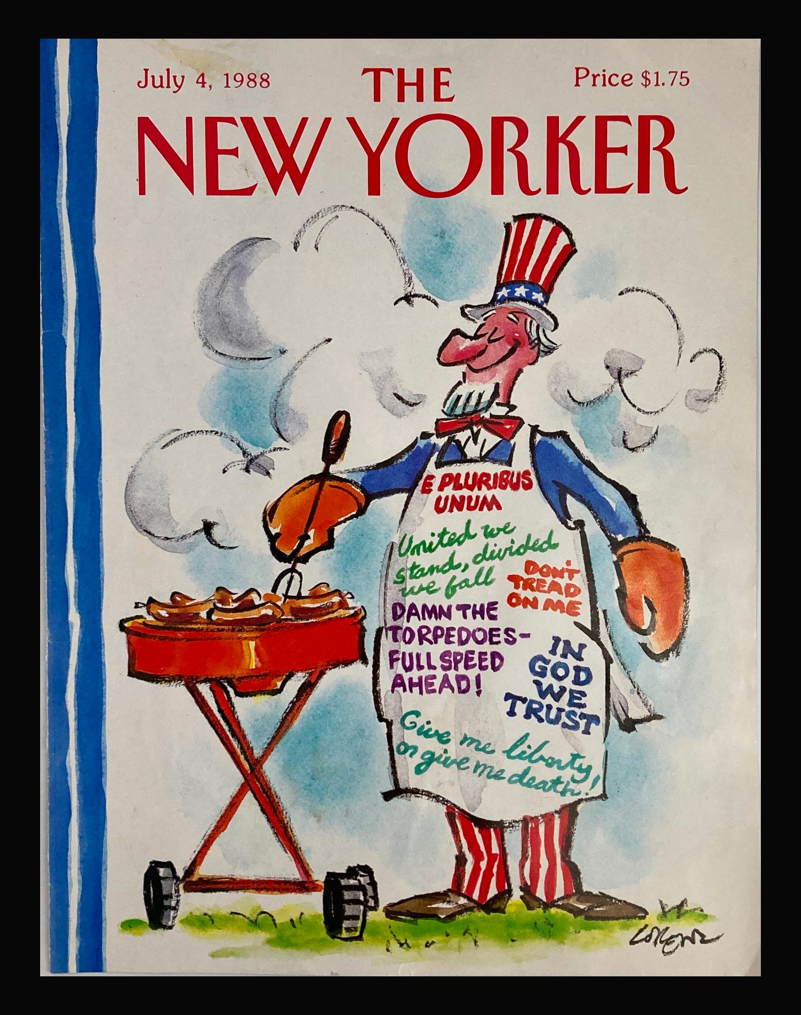 COVER ONLY The New Yorker July 4 1988 The 4th of July Barbecue by Ever Meulen