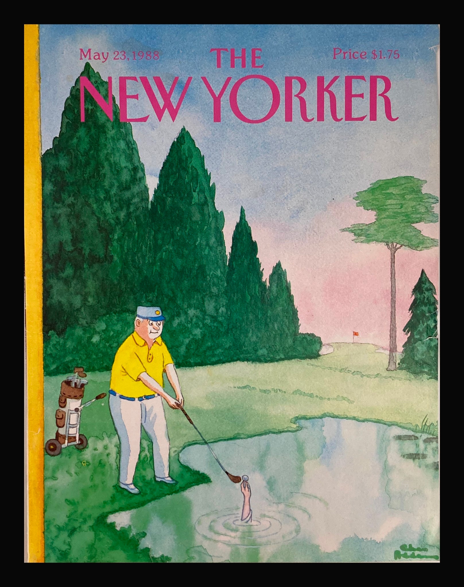 COVER ONLY The New Yorker May 23 1988 Gold and Golfer by Charles Addams