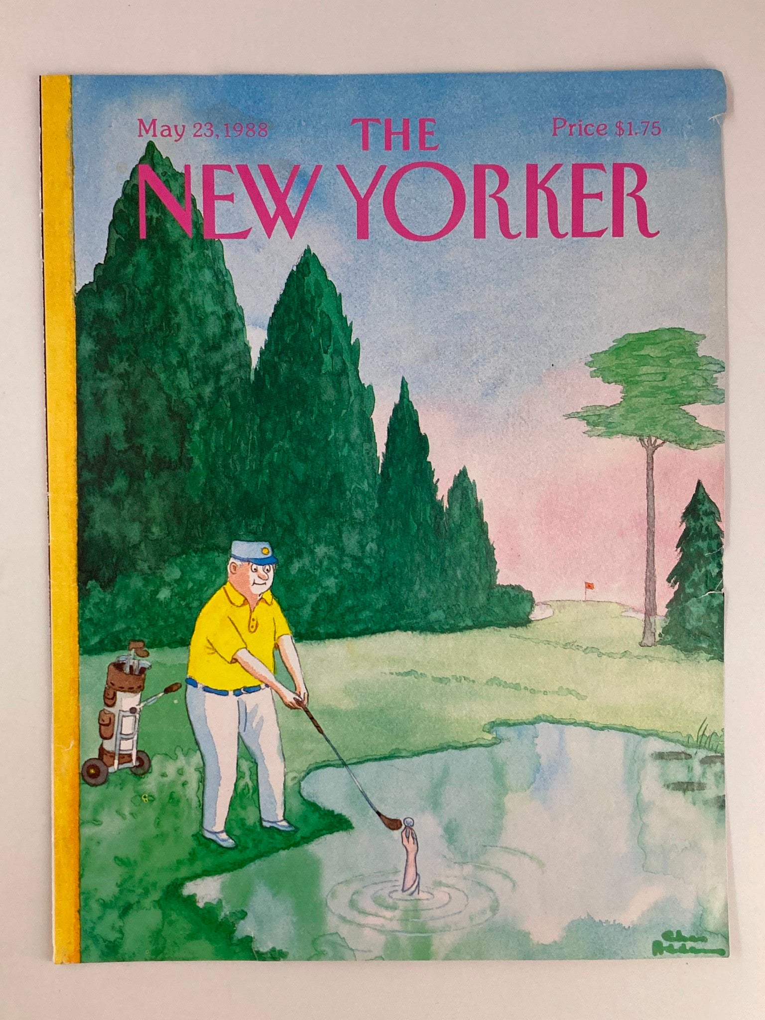 COVER ONLY The New Yorker May 23 1988 Gold and Golfer by Charles Addams