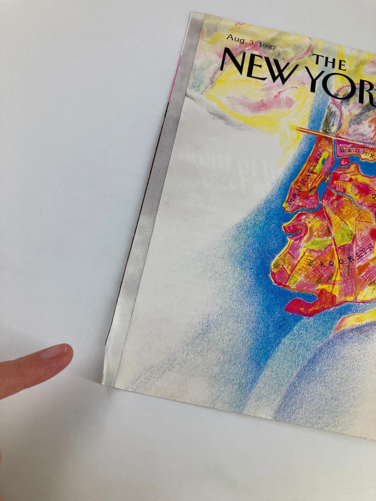 COVER ONLY The New Yorker August 3 1987 Map of New York by Andrej Czeczot