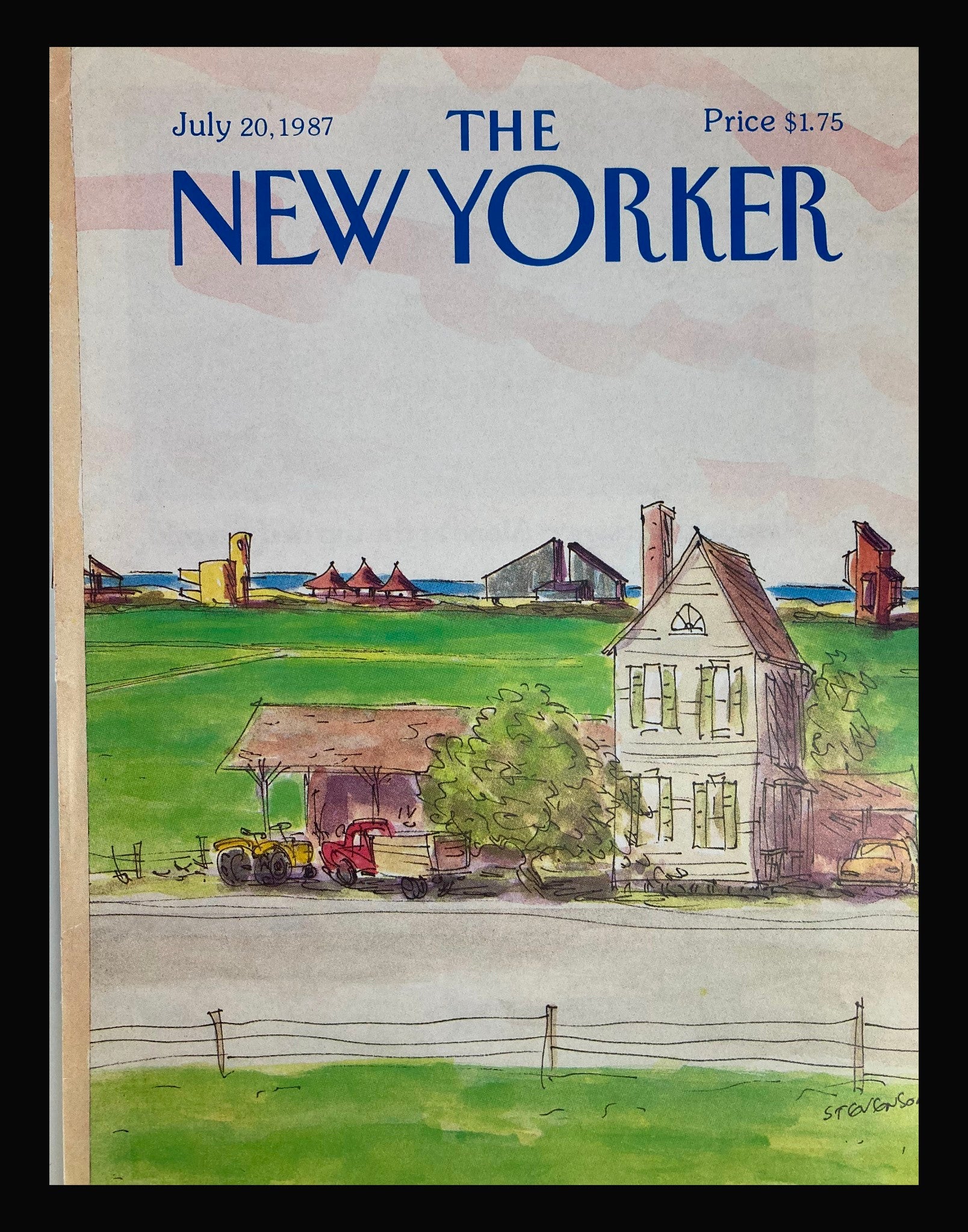 COVER ONLY The New Yorker July 20 1987 Farm House by James Stevenson