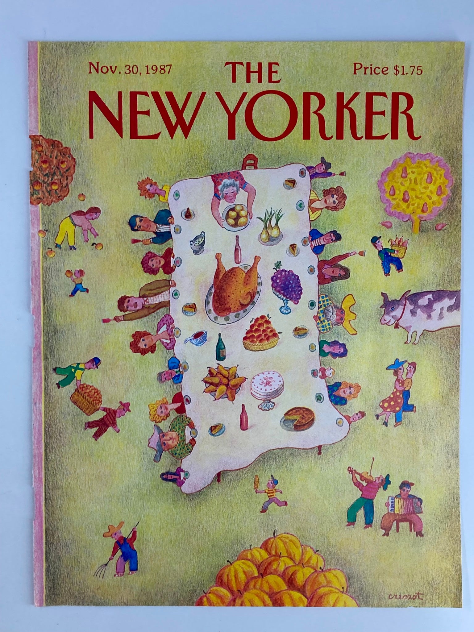 COVER ONLY The New Yorker November 30 1987 Feast with Family by Andrzej Czeczot