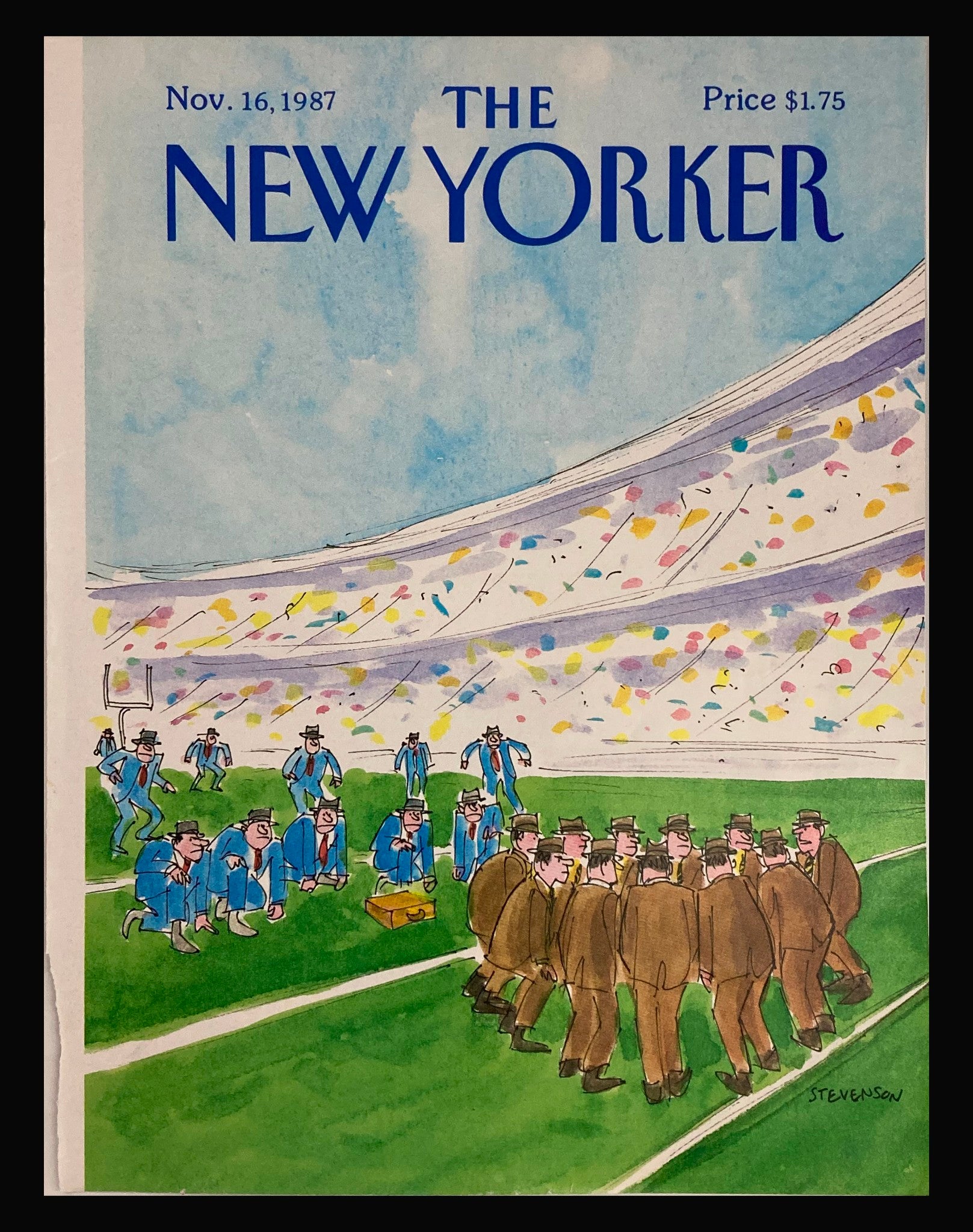 COVER ONLY The New Yorker November 16 1987 Game Plan by James Stevenson