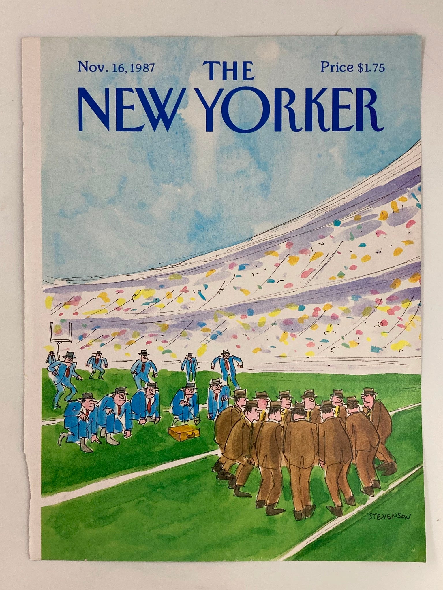 COVER ONLY The New Yorker November 16 1987 Game Plan by James Stevenson