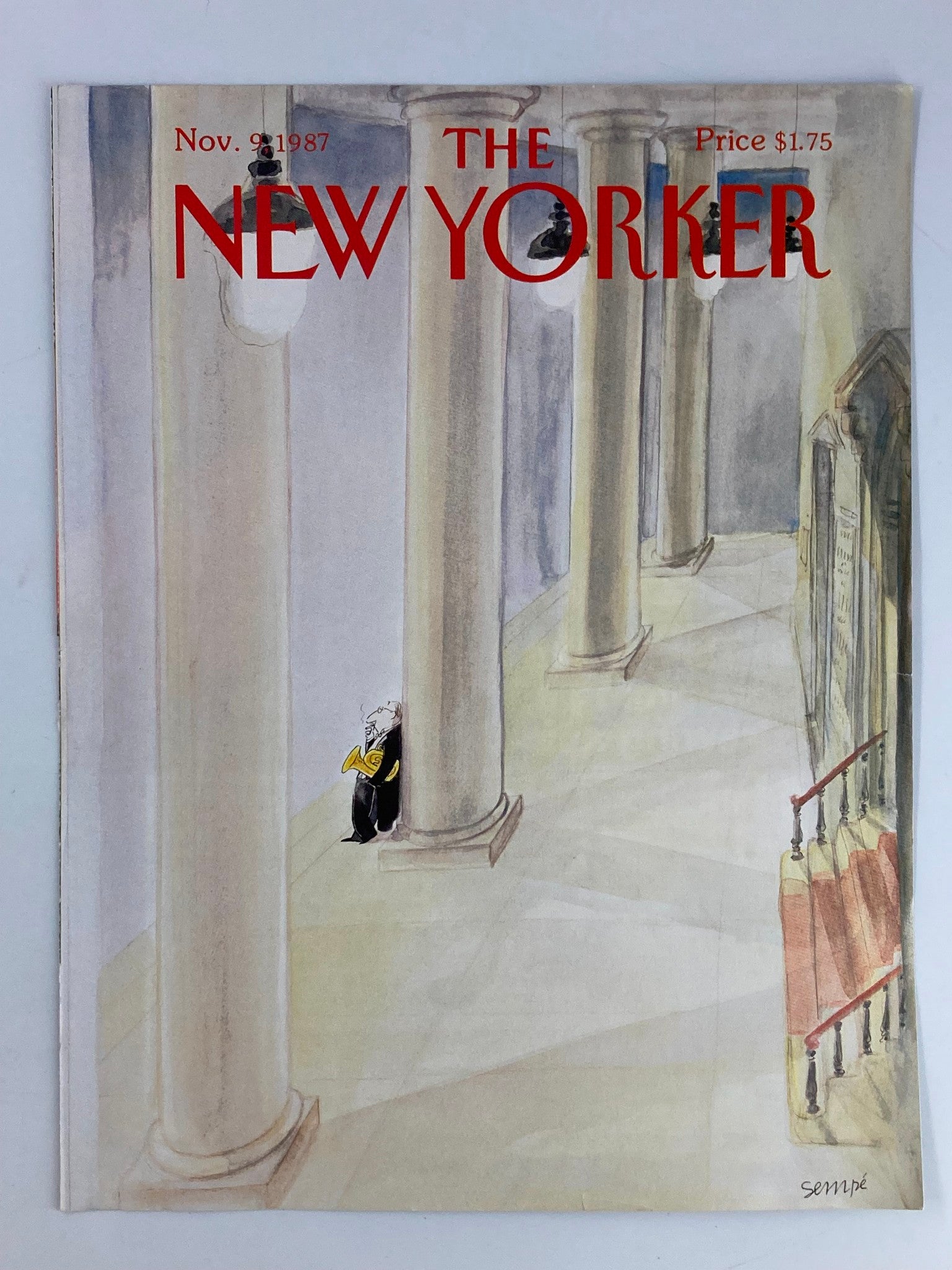 COVER ONLY The New Yorker November 9 1987 Musician a Break by Jean-Jacques Sempe