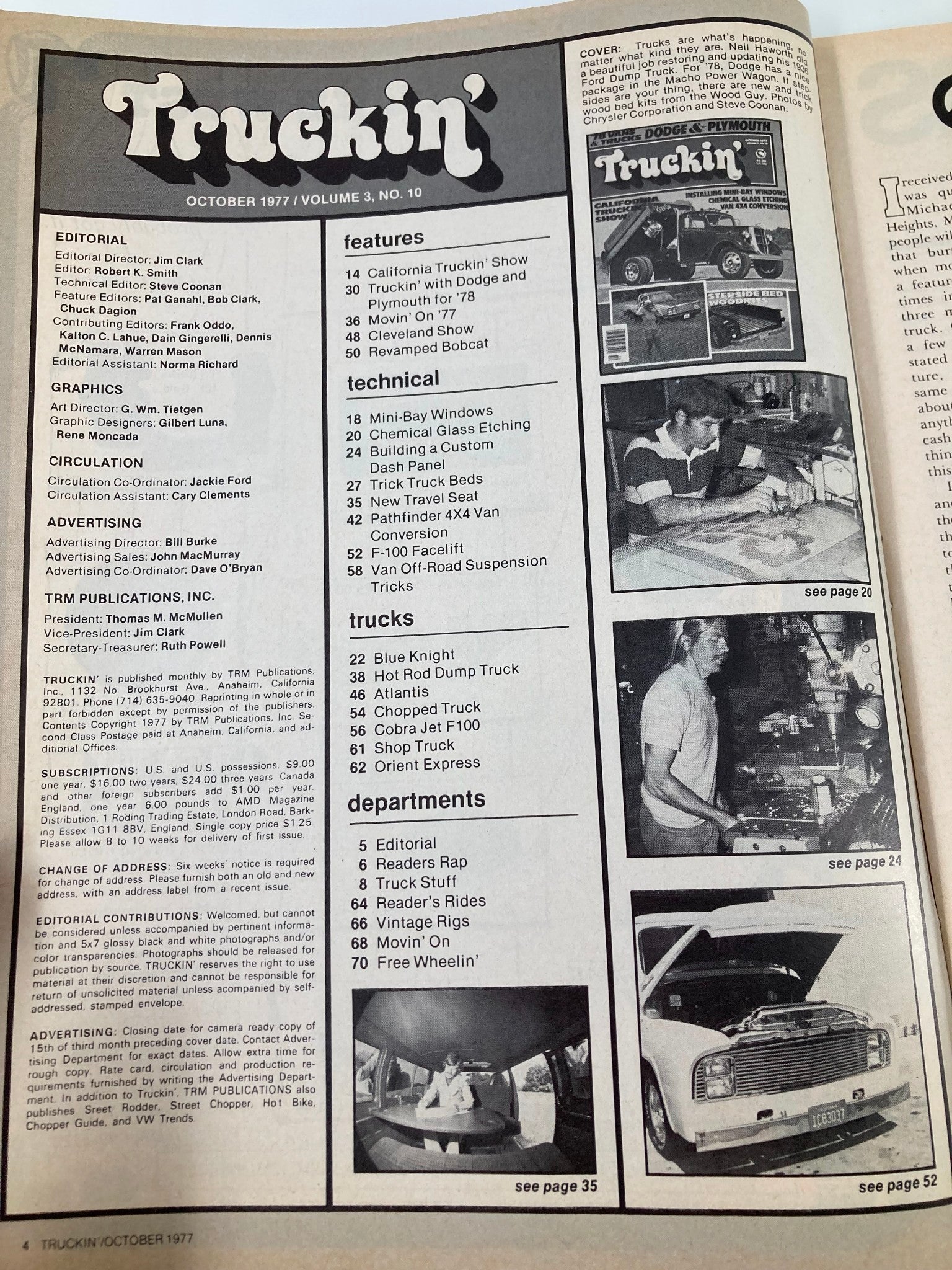 VTG Truckin Magazine October 1977 Installing Mini-Bay Windows No Label