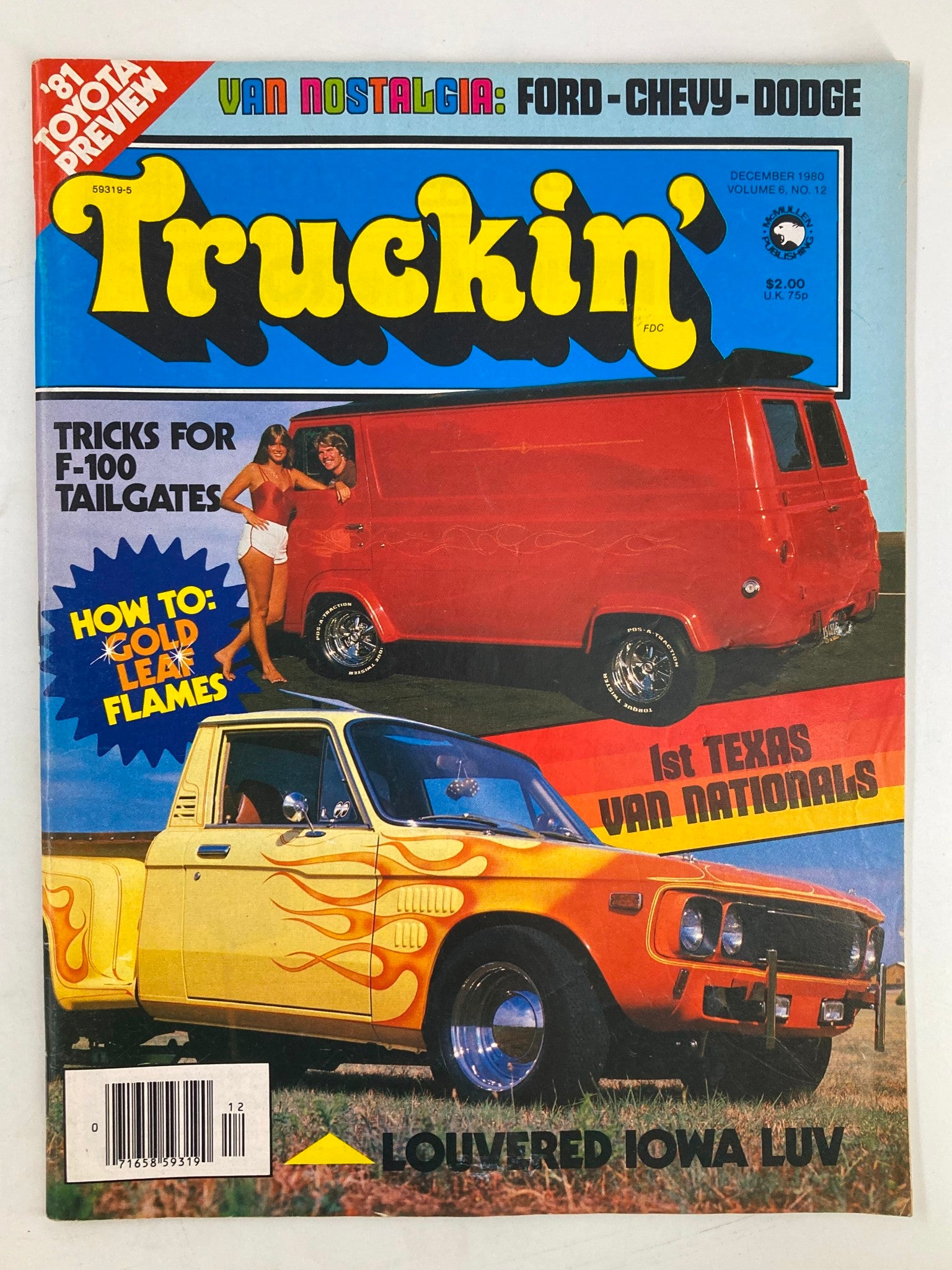 VTG Truckin Magazine December 1980 Tricks for F-100 Tailgates No Label