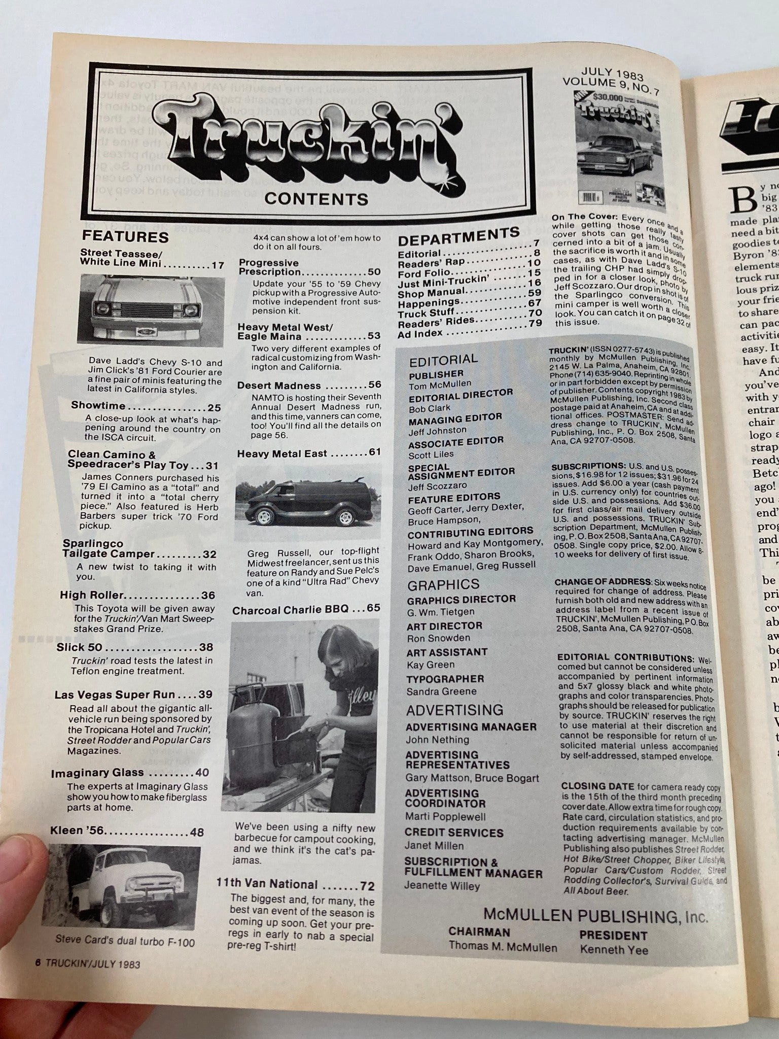 VTG Truckin Magazine July 1983 How To Fiberglass Parts at Home No Label