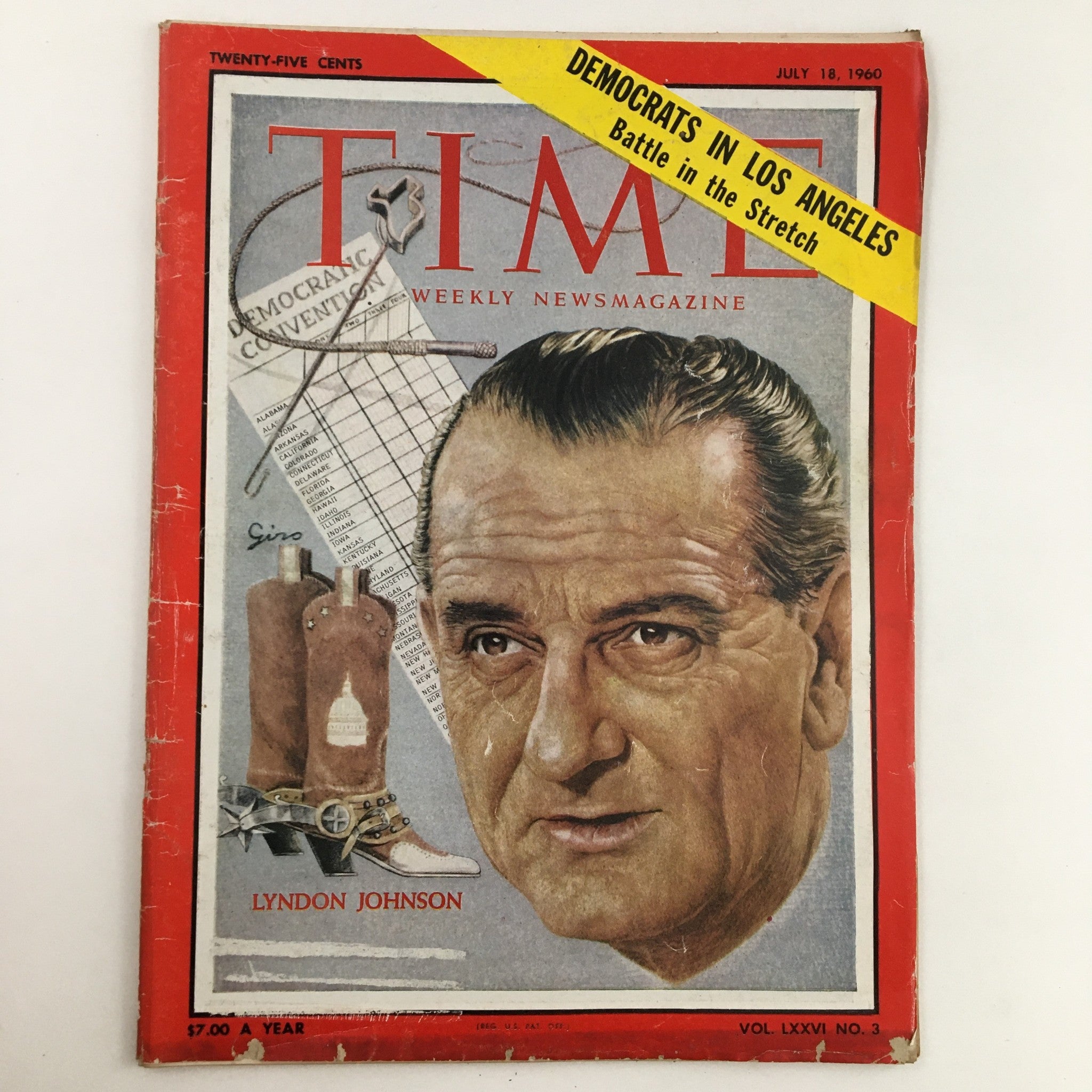 Time Magazine July 18 1960 Vol. 76 No. 3 Lyndon Johnson Democrats in Los Angeles