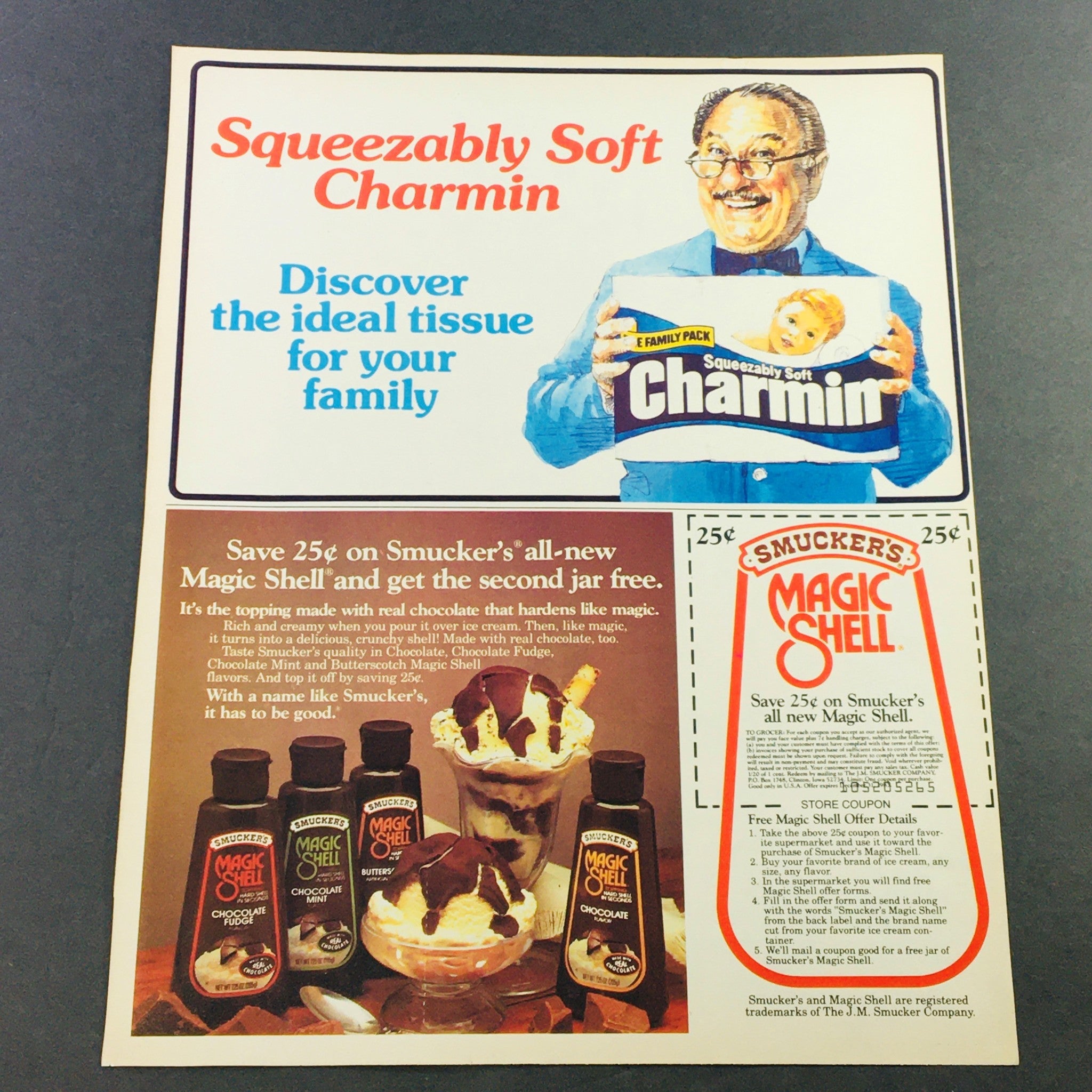 VTG Retro 1983 Mr. Wipple's Charmin E-Family Pack Tissue Roll Ad Coupon