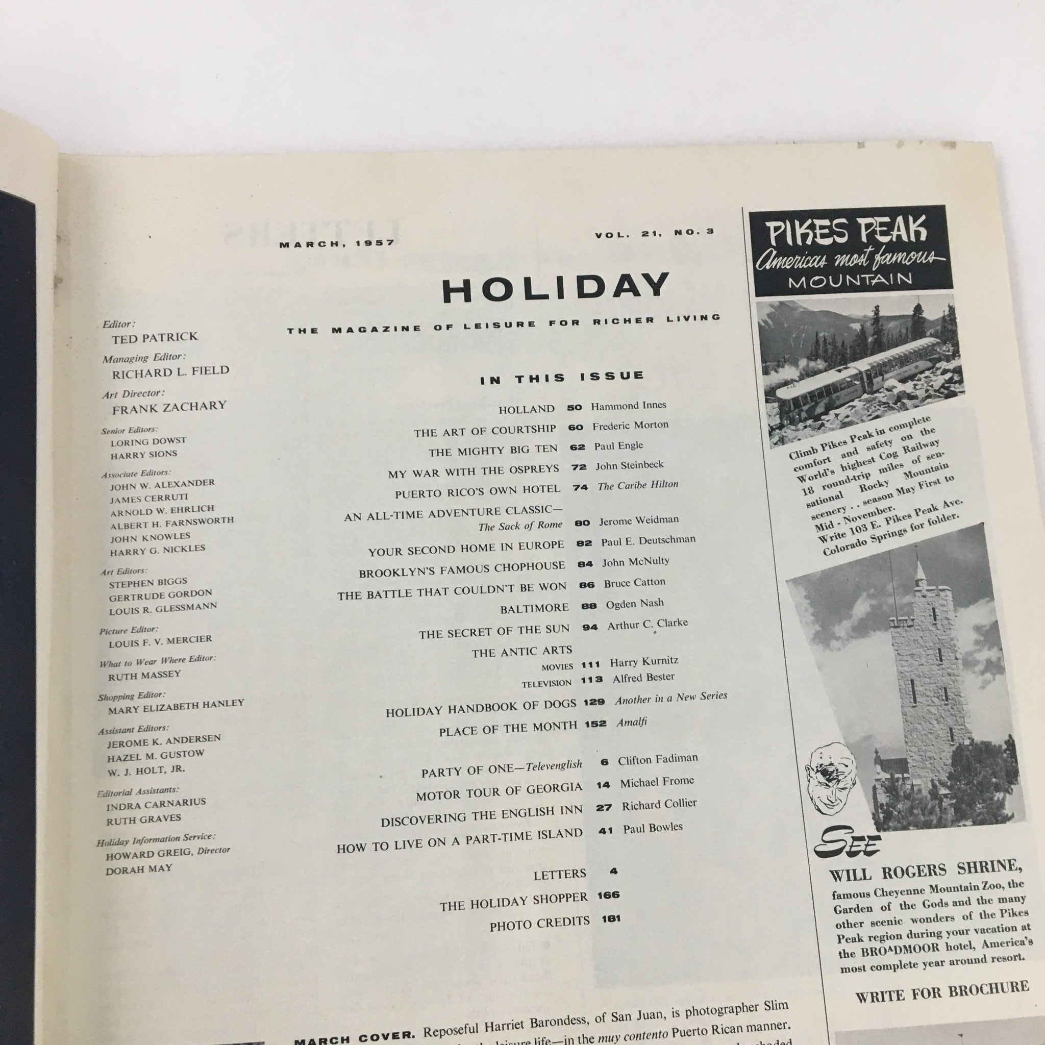 Holiday Magazine March 1957 Reposeful Harriet Barondess of San Juan No Label