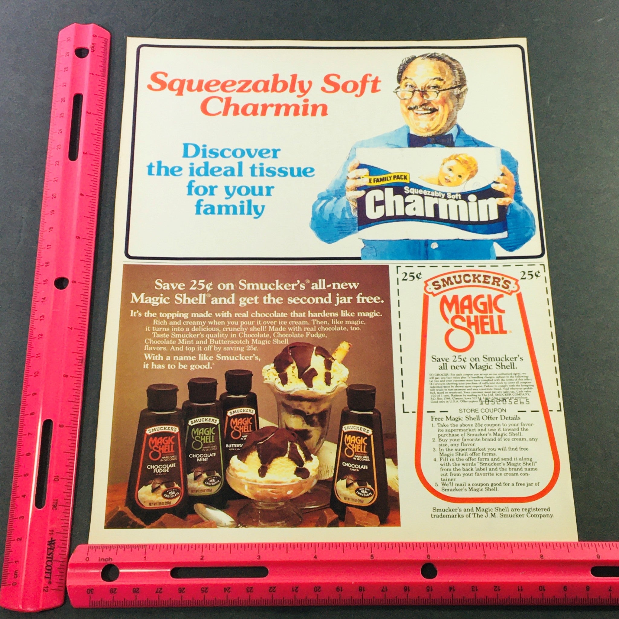 VTG Retro 1983 Mr. Wipple's Charmin E-Family Pack Tissue Roll Ad Coupon