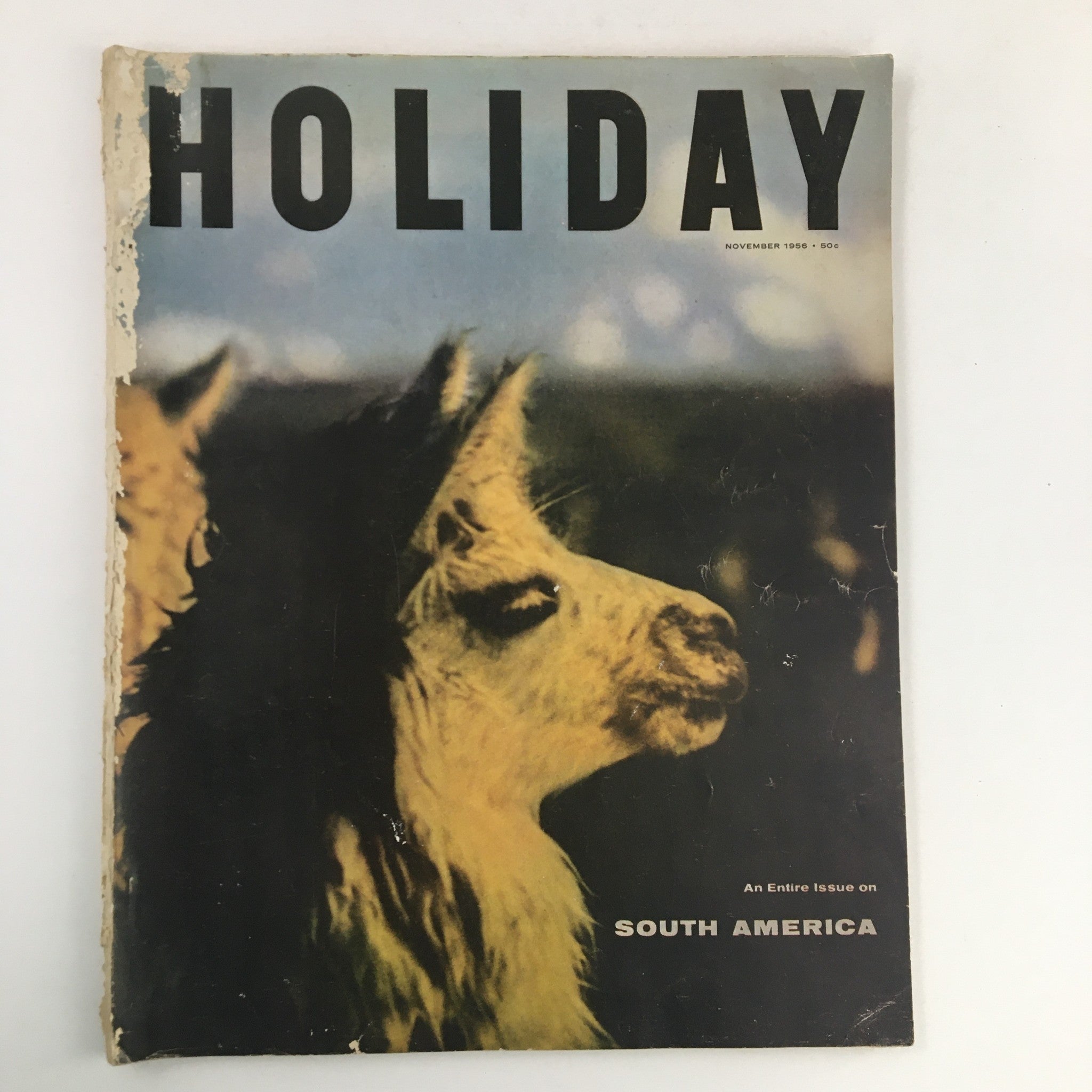 Holiday Magazine November 1956 The Illama "Camel of the Andes" Cover No Label