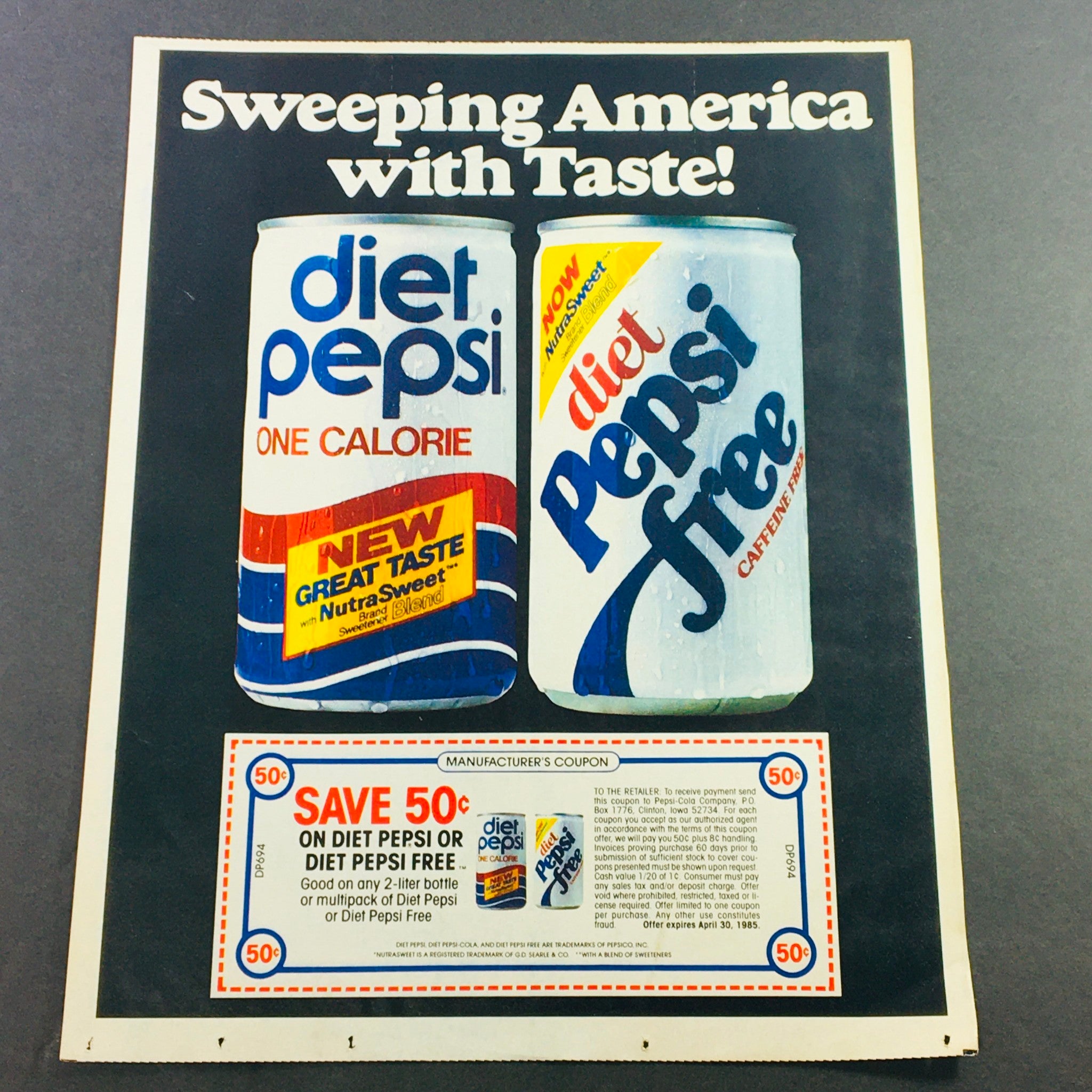 VTG Retro 1984 Mr. Wipple's Charmin Tissue Buy 2+1 FREE & Diet Pepsi Ad Coupon