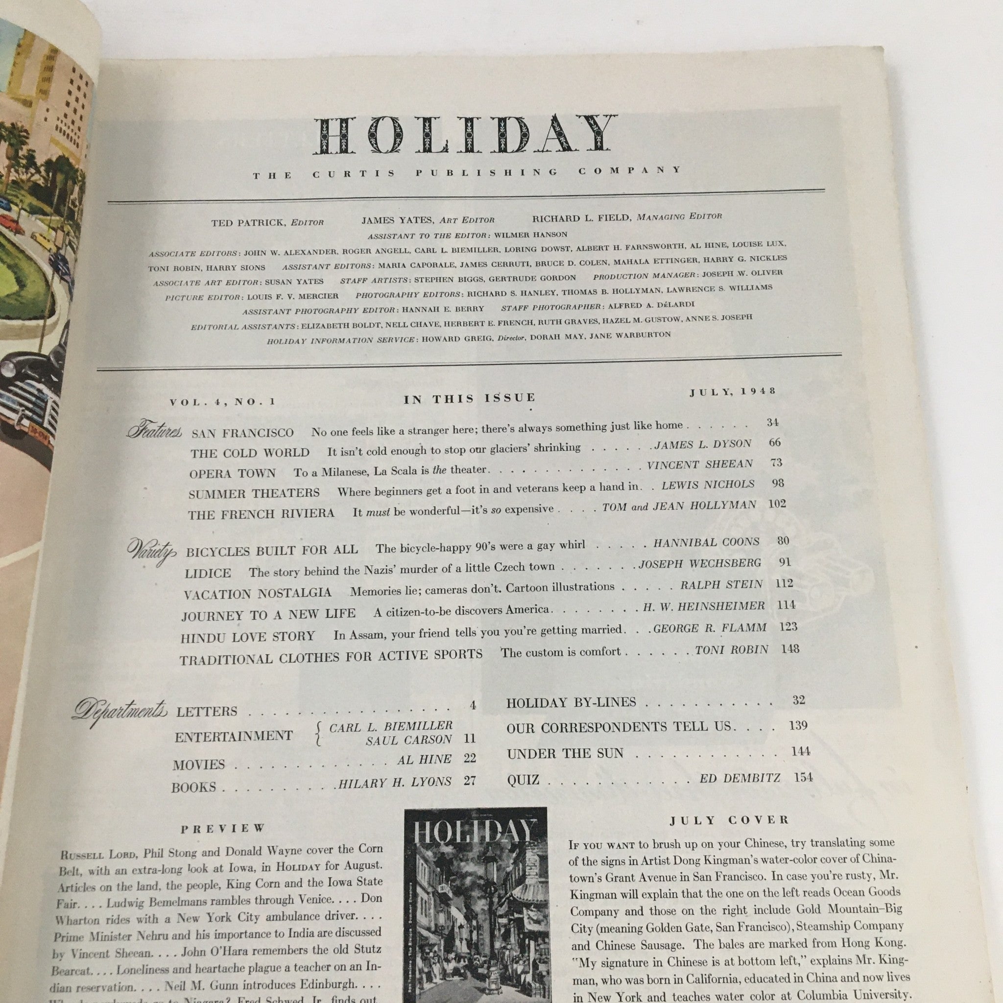 Holiday Magazine July 1948 San Francisco, Opera Town and The Cold World