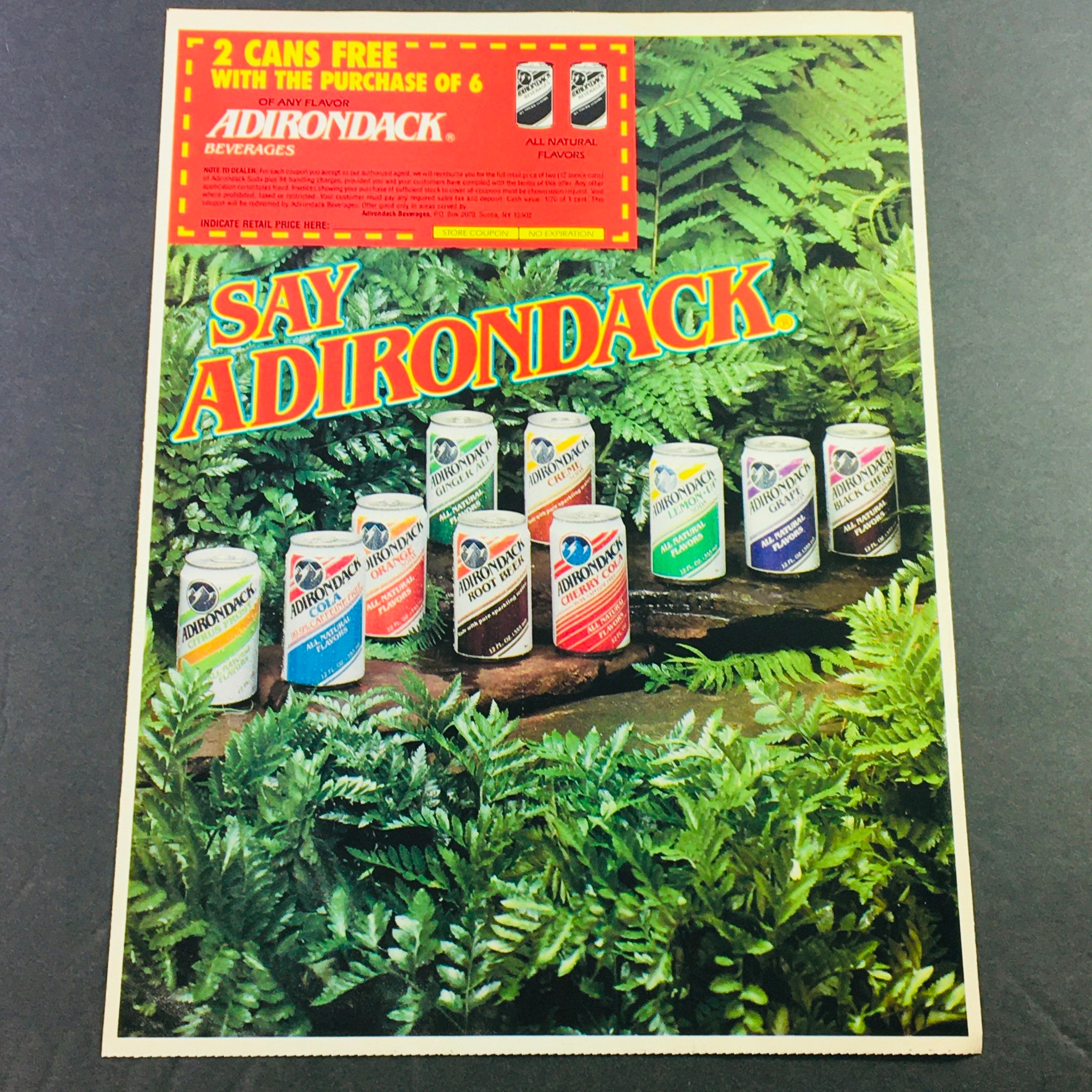 VTG Retro 1987 Adirondack Beverages & Puppy Kibbles 'n Bits Dog Food Ad Coupon