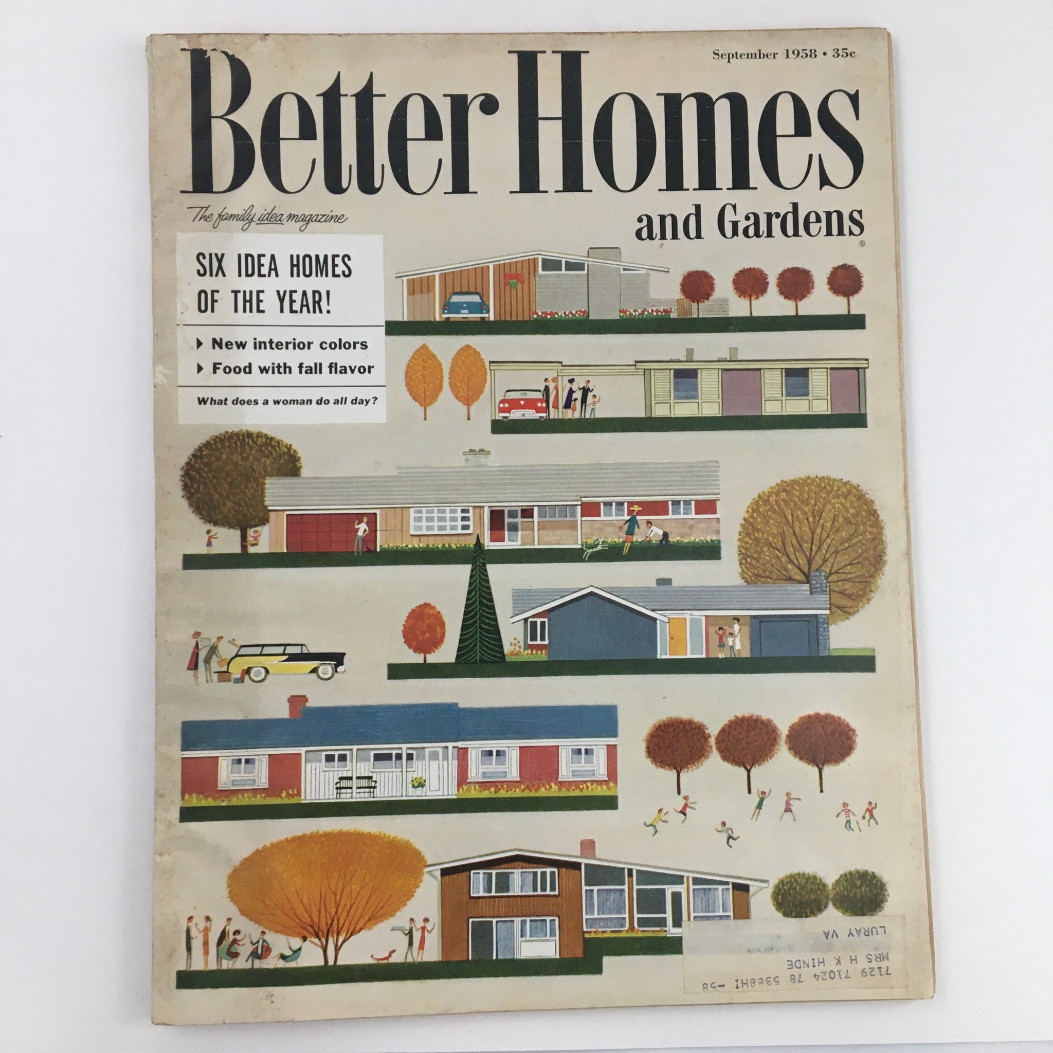 Better Homes & Gardens September 1958 Four-Bedroom Blending of Both Old & New