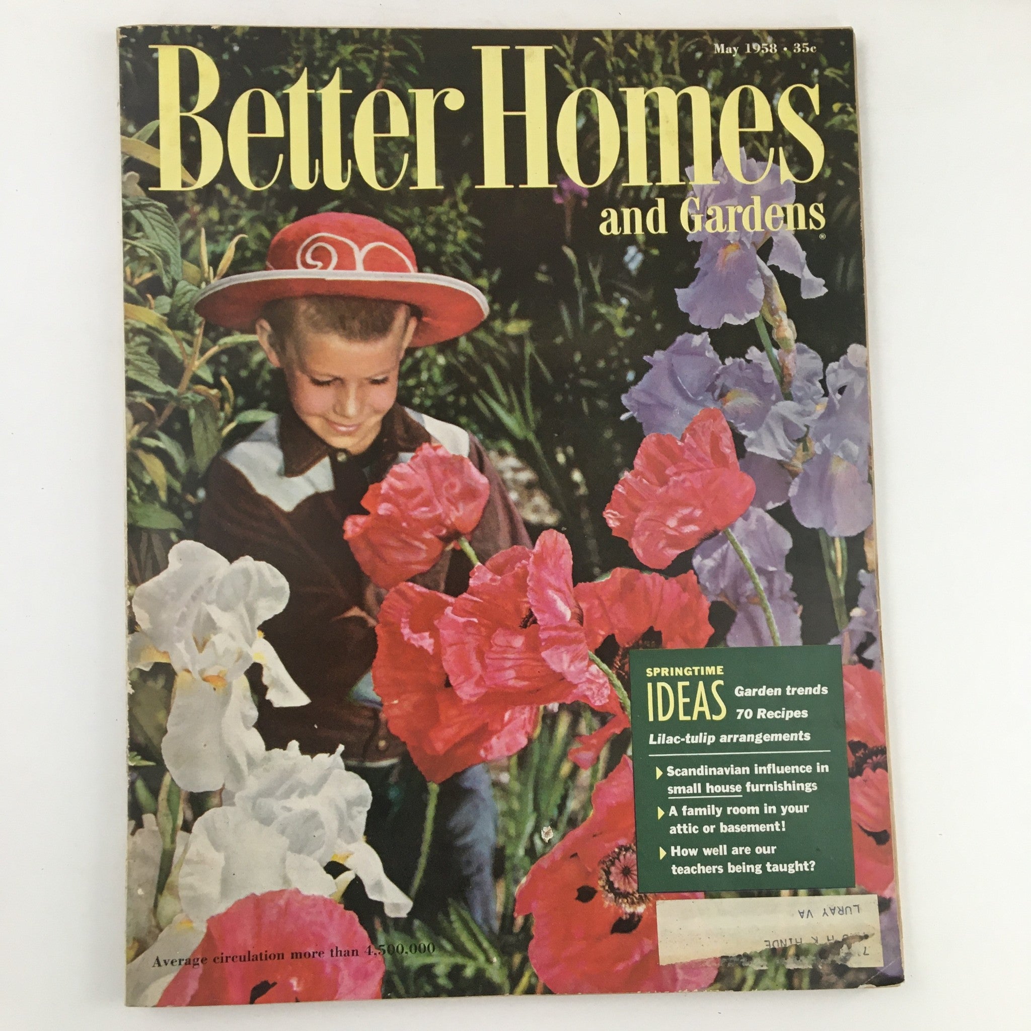 Better Homes & Gardens May 1958 Ray Schreiner Cover with Red Oriental Poppies