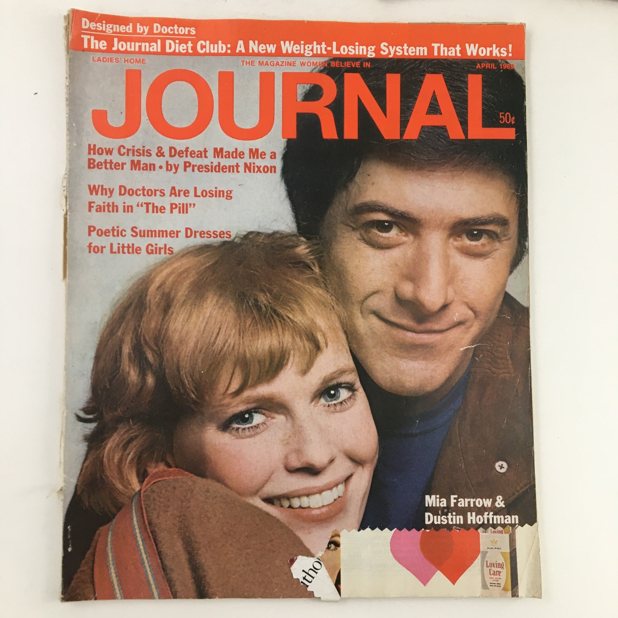 Ladies' Home Journal Magazine April 1969 Actors Mia Farrow & Dustin Hoffman