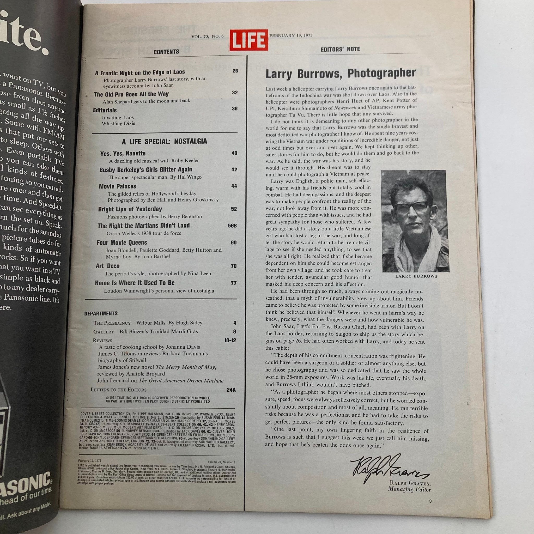 RES* VTG Life Magazine February 19 1971 Vol 70 No. 6 Just Wild About Nostalgia