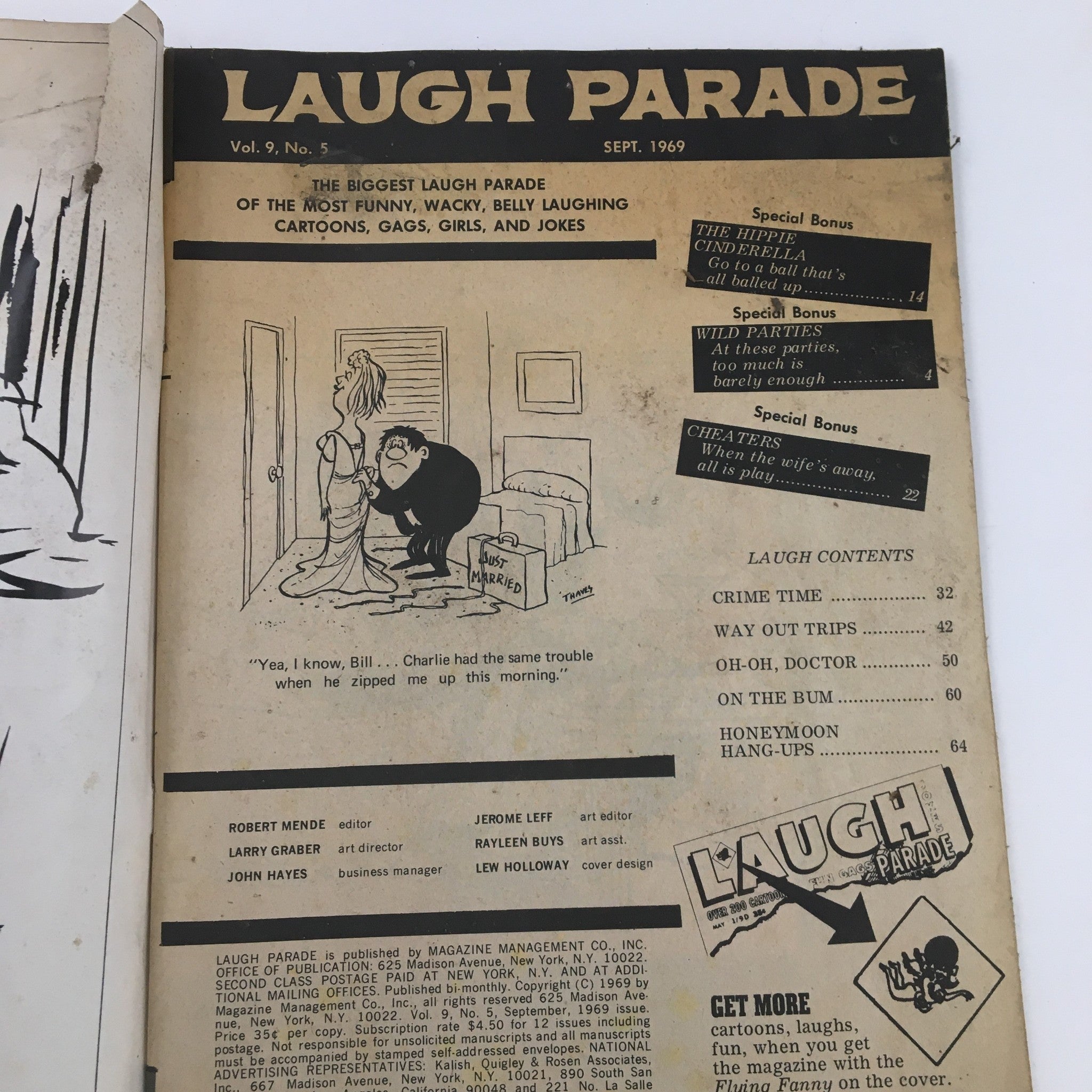 Laugh Parade Magazine September 1969 The Hippie Cinderella Special No Label