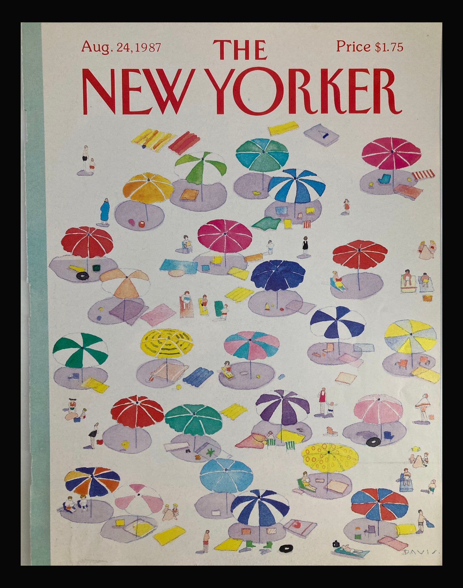 COVER ONLY The New Yorker August 24 1987 Fun in the Beach by Susan Davis