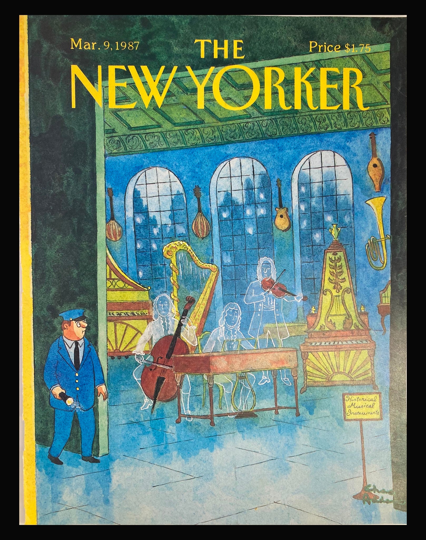 COVER ONLY The New Yorker March 9 1987 Historical Musicians by Chas Addams