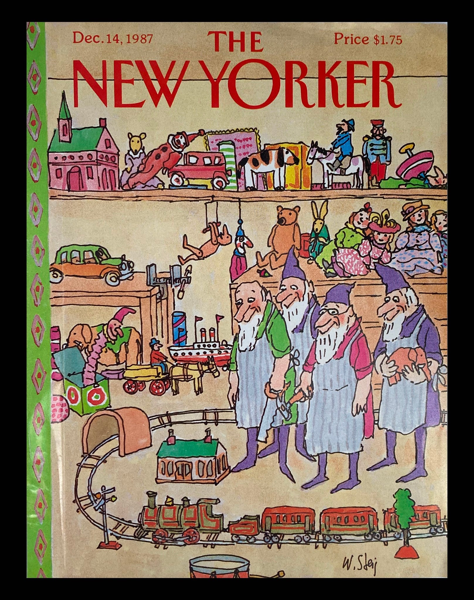 COVER ONLY The New Yorker December 14 1987 Christmas Toys by William Steig