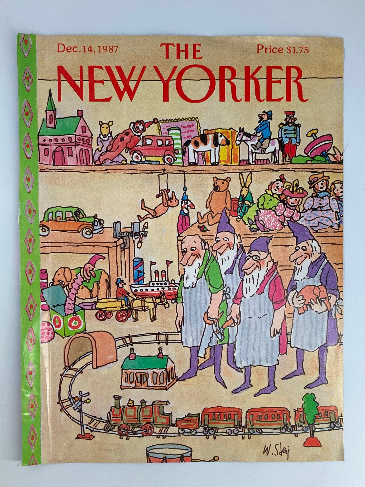 COVER ONLY The New Yorker December 14 1987 Christmas Toys by William Steig